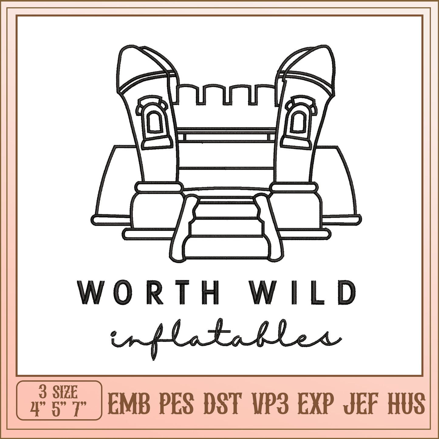 Inflatable Castle Embroidery Design
