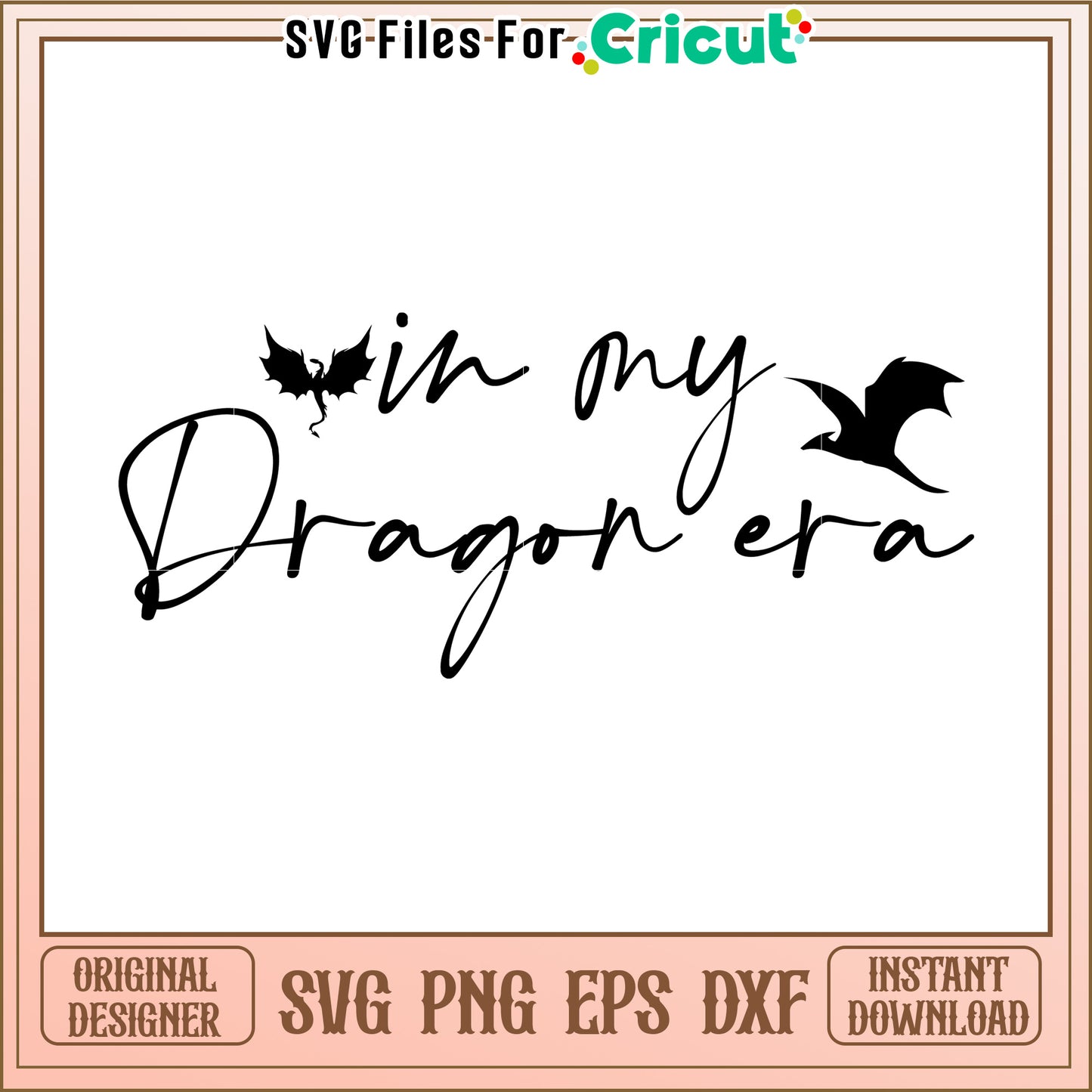 In my dragon era svg, fourth wing svg, romantasy dragon svg