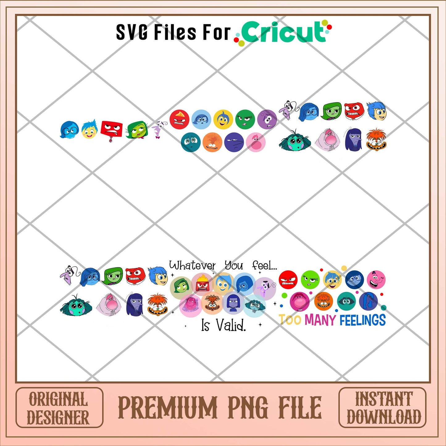 Disney Inside out 2 feeling logo png bundle
