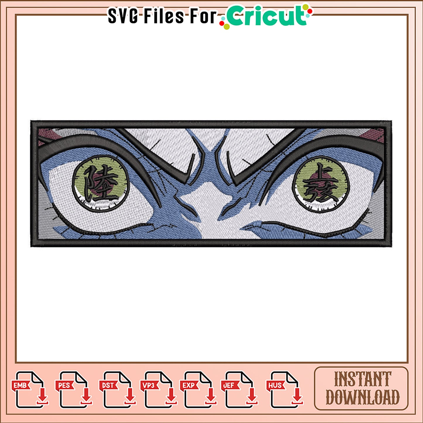 Intense Eye Embroidery Design Instant Download File