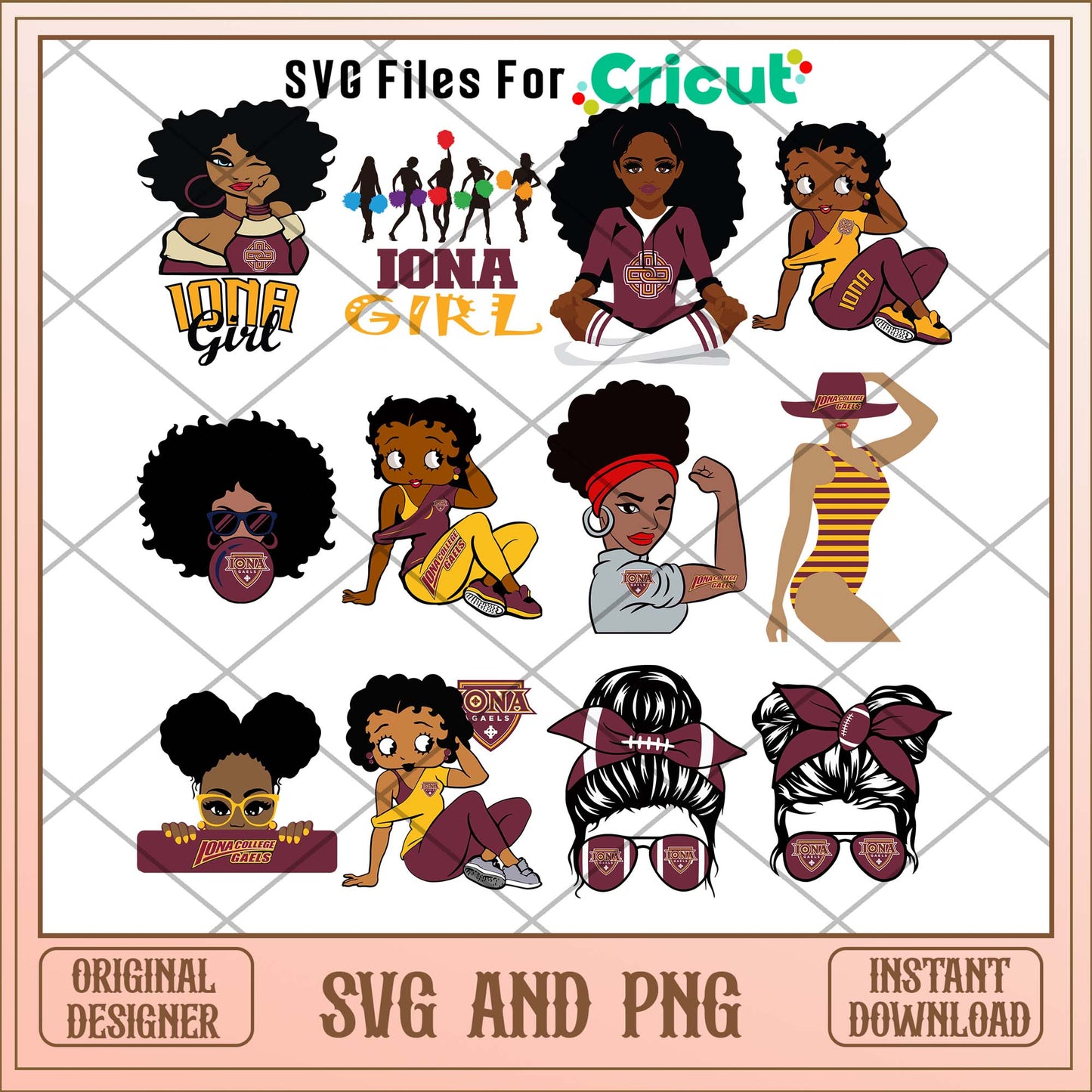 Iona Gaels girl svg, Iona Gaels svg bundle, NCAA svg