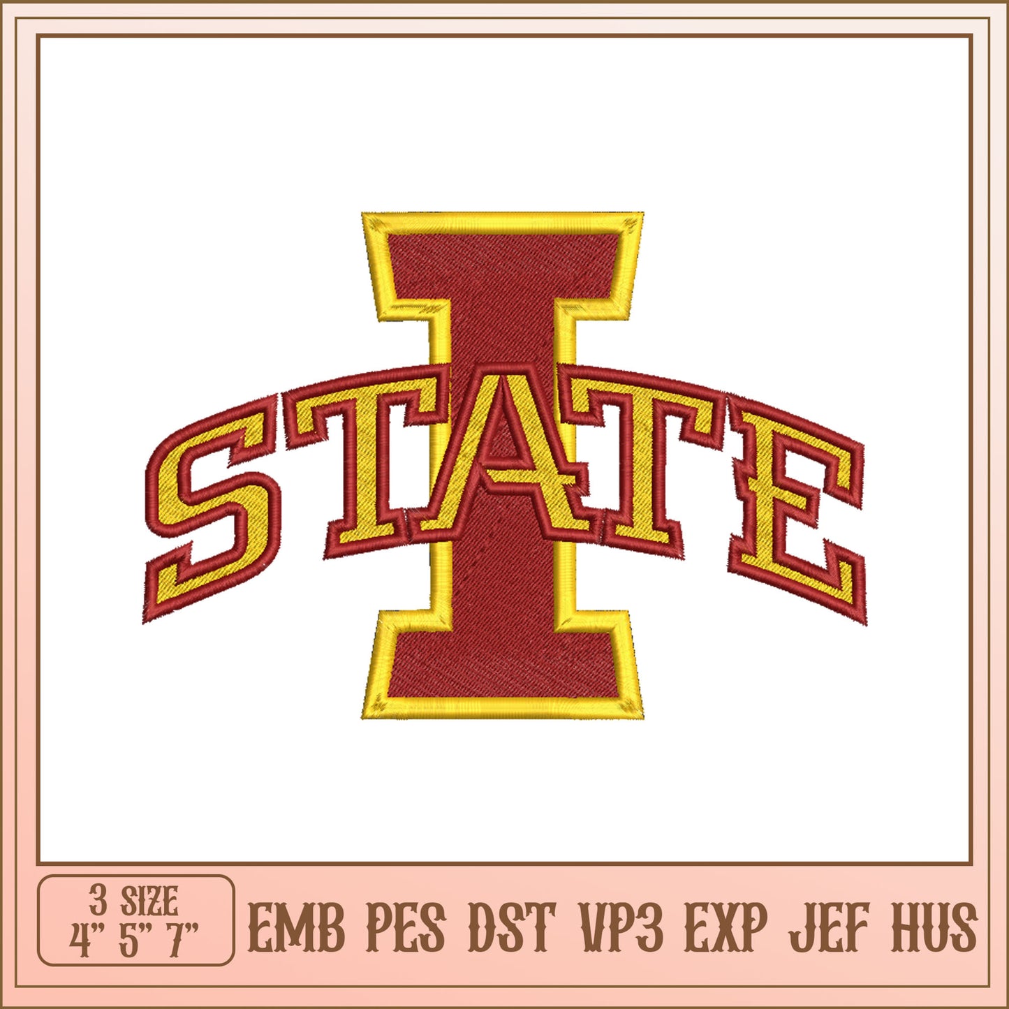 Iowa State Embroidery Design