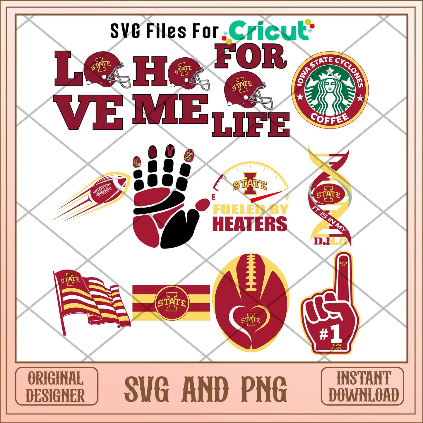 Iowa state Cyclones flag svg, Iowa state svg bundle, NCAA svg