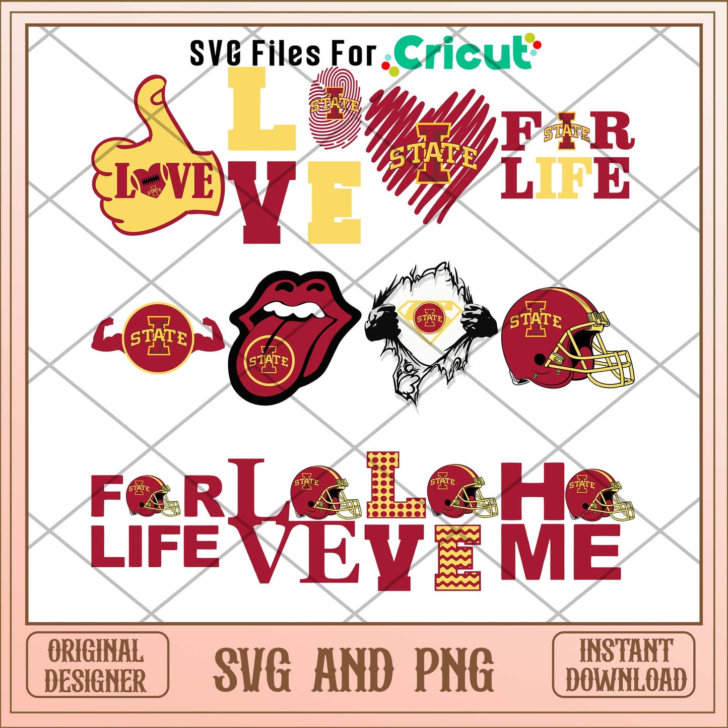 Iowa state Cyclones love svg, Iowa state svg bundle, NCAA svg