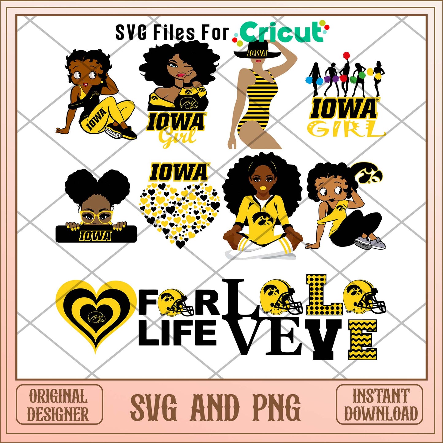 Iowa Hawkeyes girl svg, Iowa Hawkeyes svg bundle, NCAA svg
