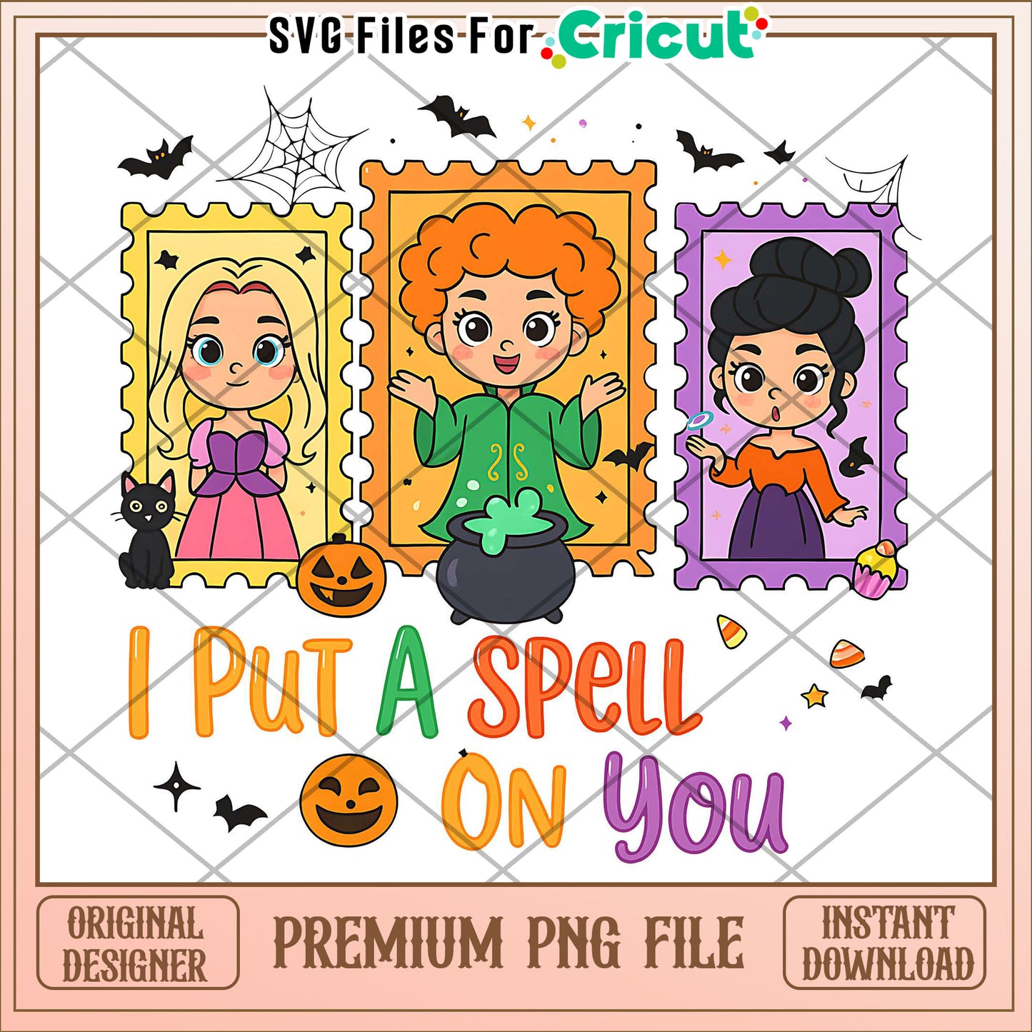 I put a spell on you png, spooky halloween png, halloween season png