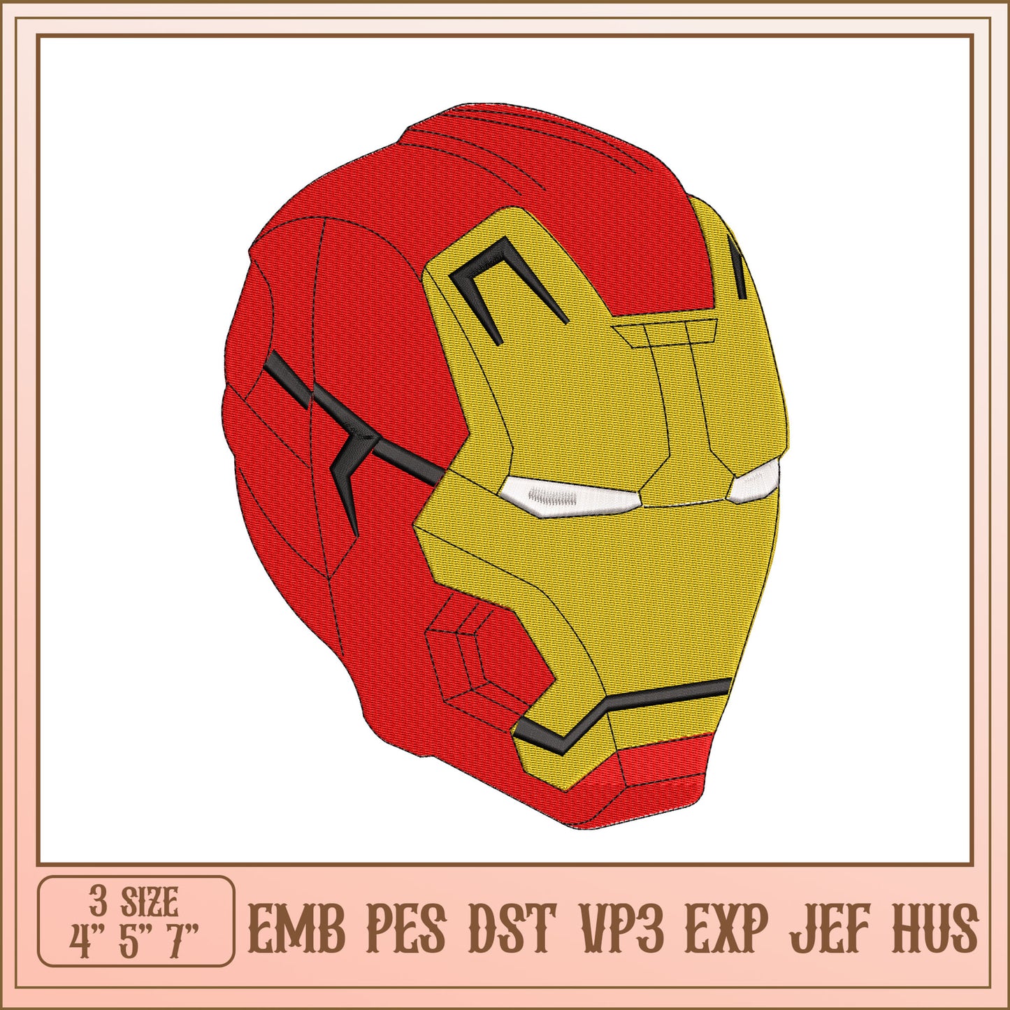 Iron Man Embroidery Design - EMB PES DST Formats