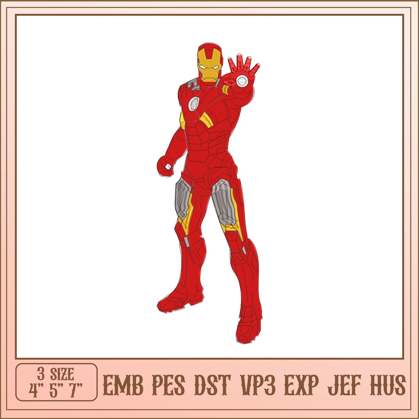 Iron Man Embroidery Design