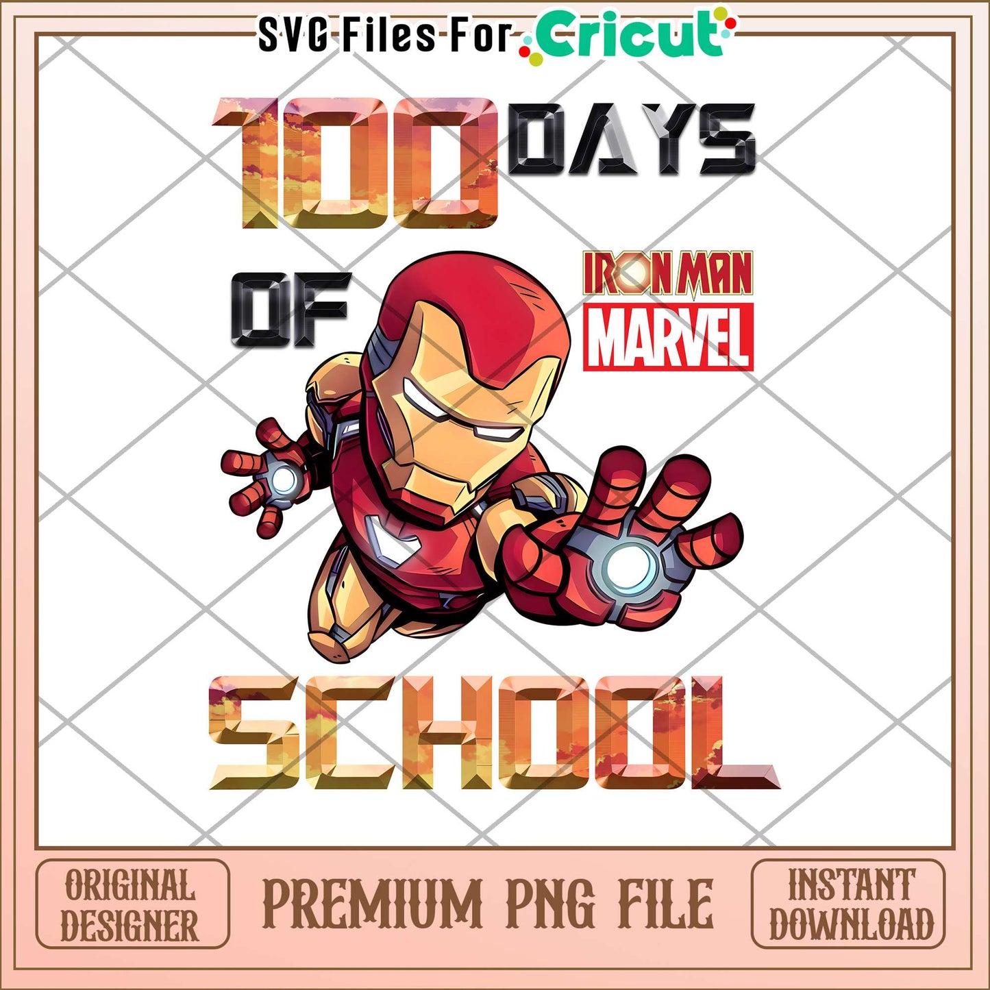 Iron man 100 days of school era png, avengers png, marvel png