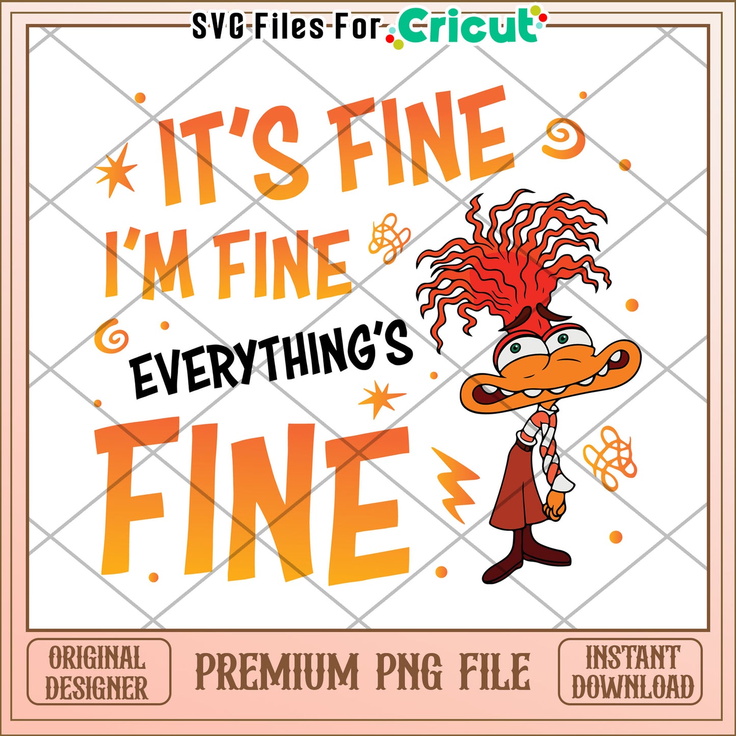 It's fine im fine everything's fine png, nervous character png, inside out character png