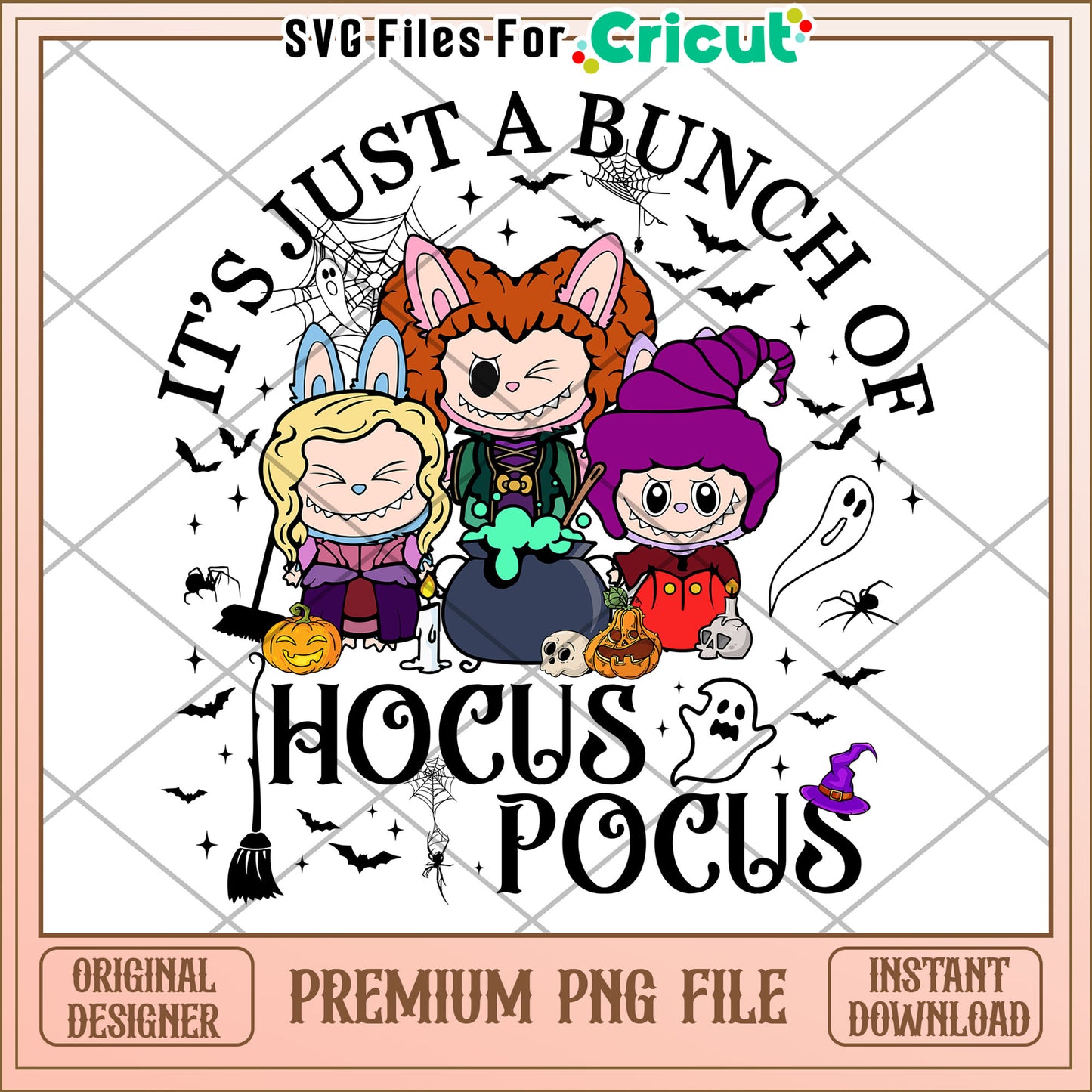 It's just a bunch of hocus pocus png, trick or treat png, halloween characters png
