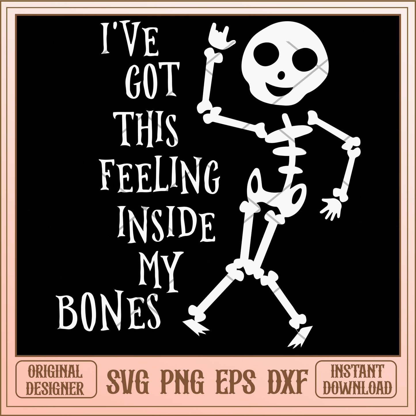 Ive got this feeling inside my bones white svg, Disney characters svg, digital download