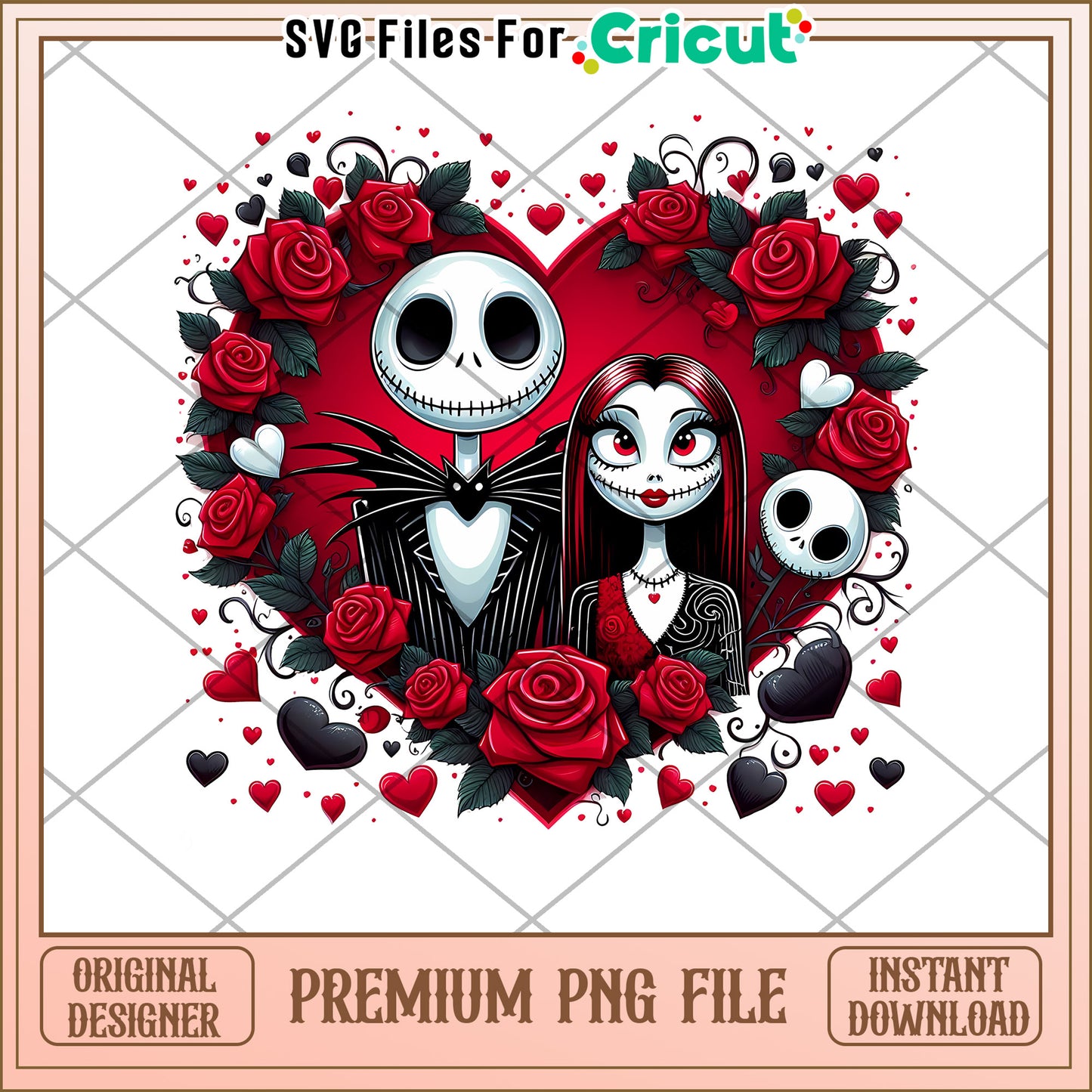 Jack Sally Valentine PNG Cricut
