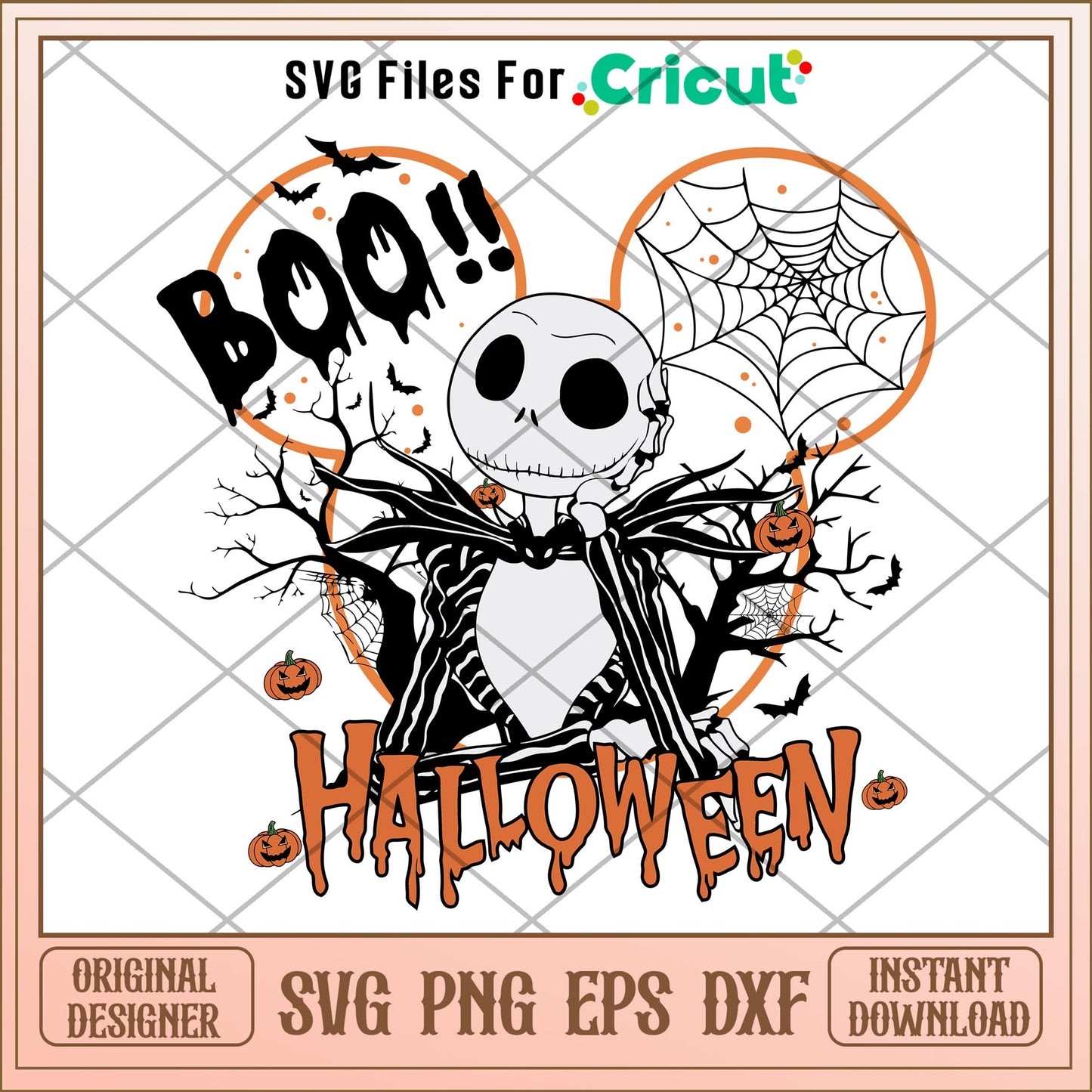 Jack Skellington Boo halloween svg, The Nightmare Before characters svg, Digital Download