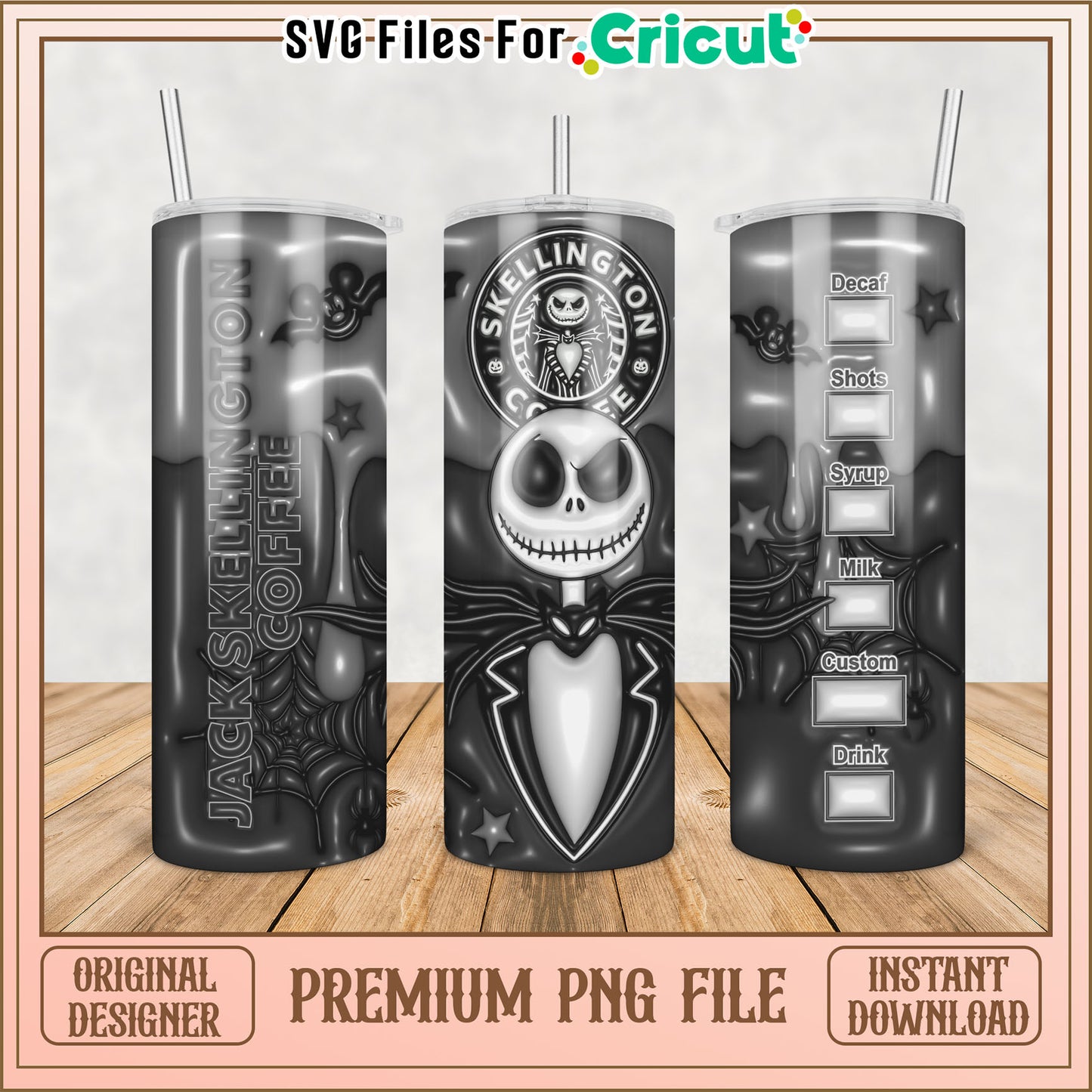 Jack Skellington Coffee Tumbler PNG