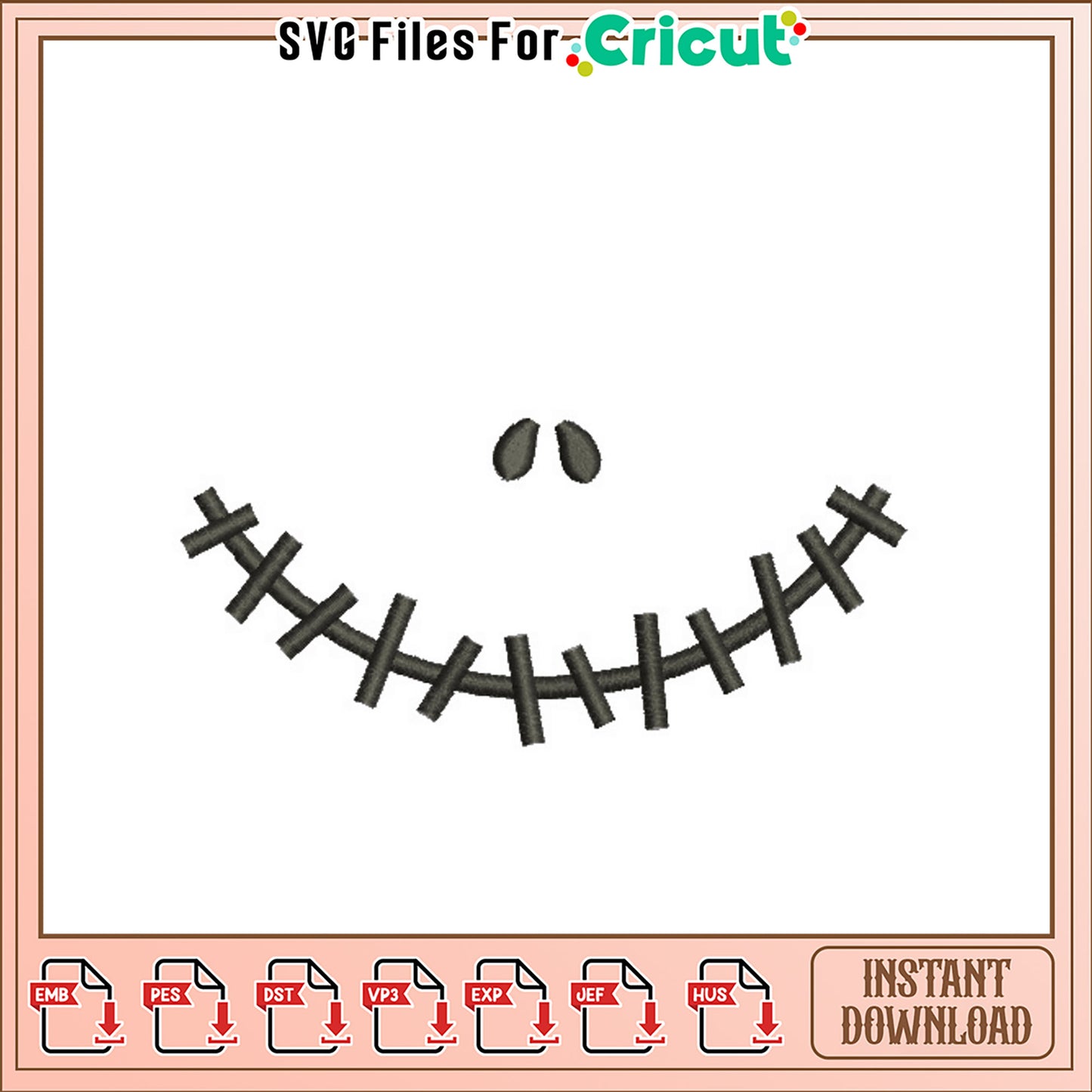 Jack Skellington Stitch Embroidery Design