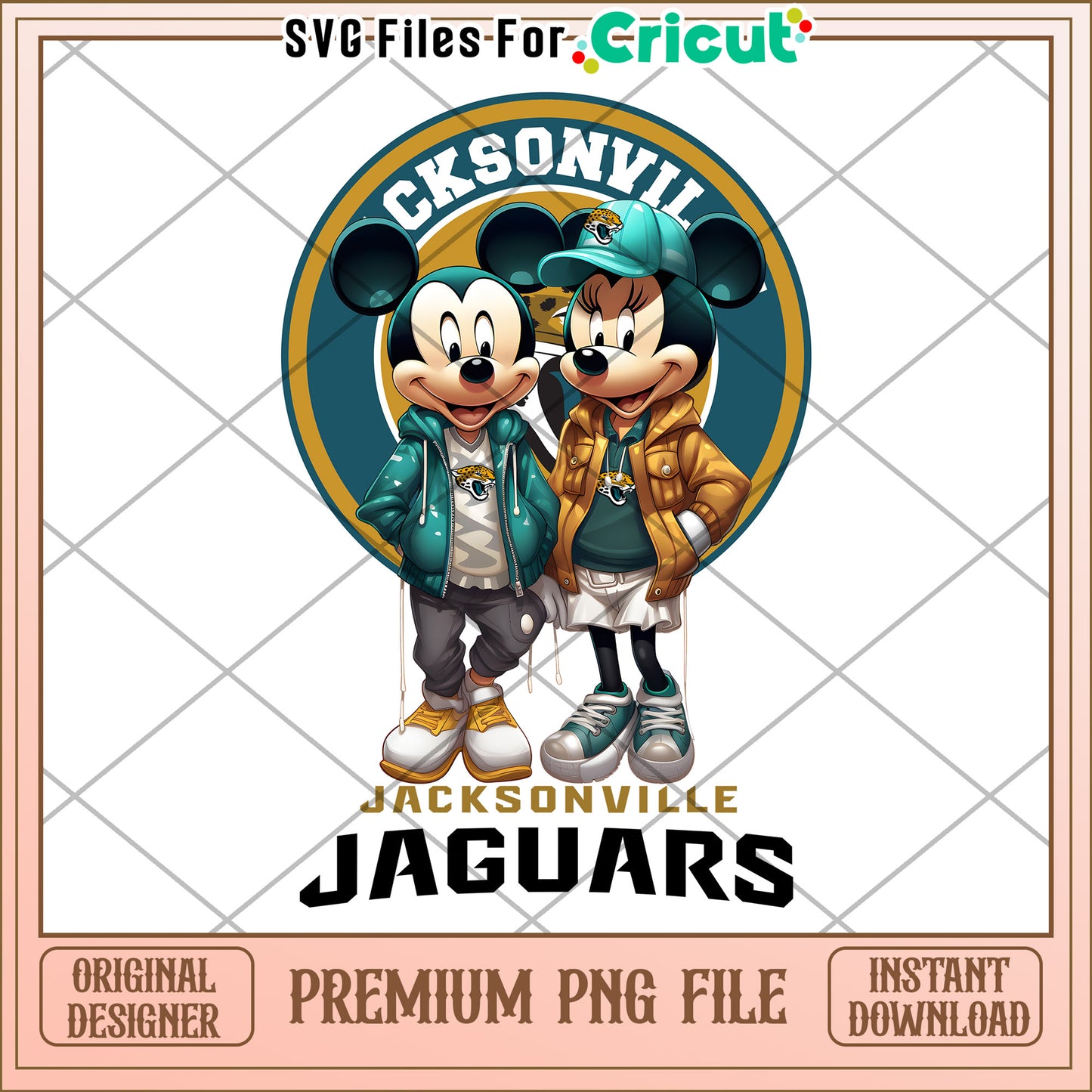 Jacksonville Jaguars Mickey Mouse PNG Design, Instant Download File