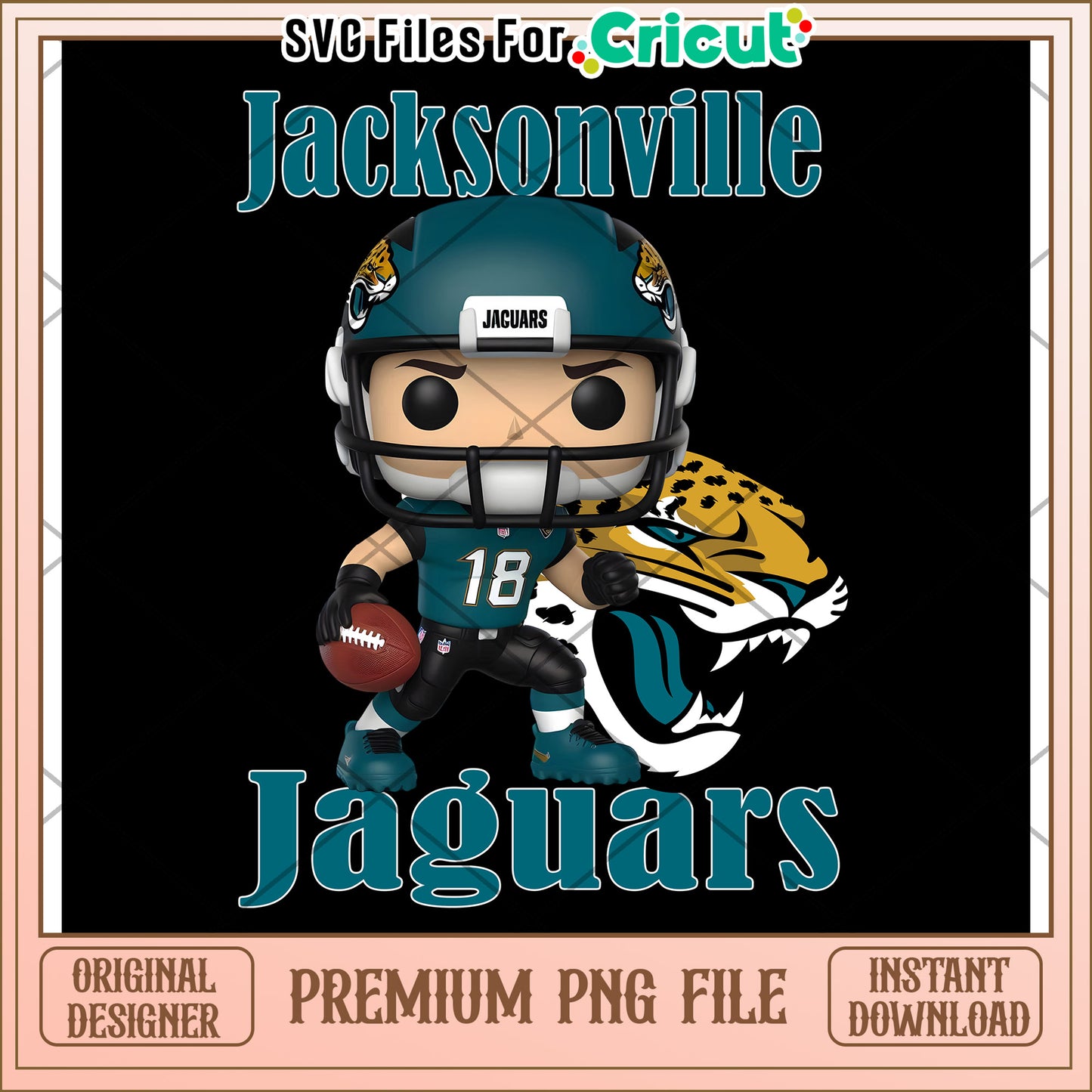Jacksonville Jaguars PNG Design for Cricut, Premium Instant Download