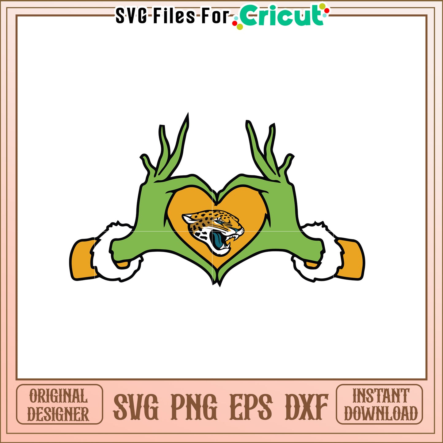 Jacksonville Jaguars SVG Heart Design