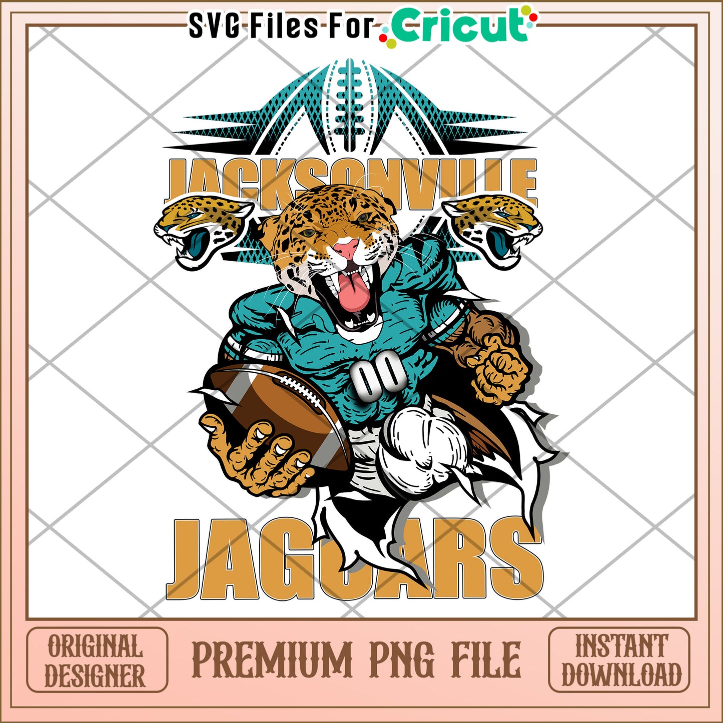Jacksonville Jaguars football design, premium PNG for crafting