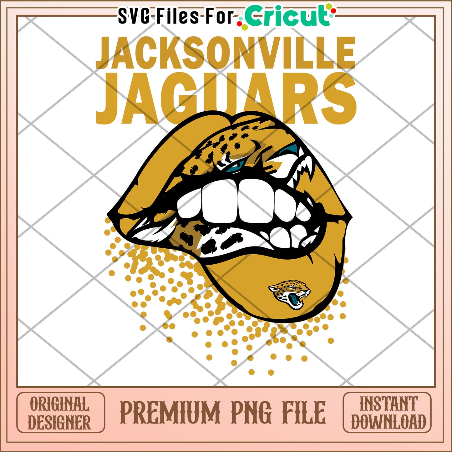 Jacksonville Jaguars lip design, premium PNG file for download