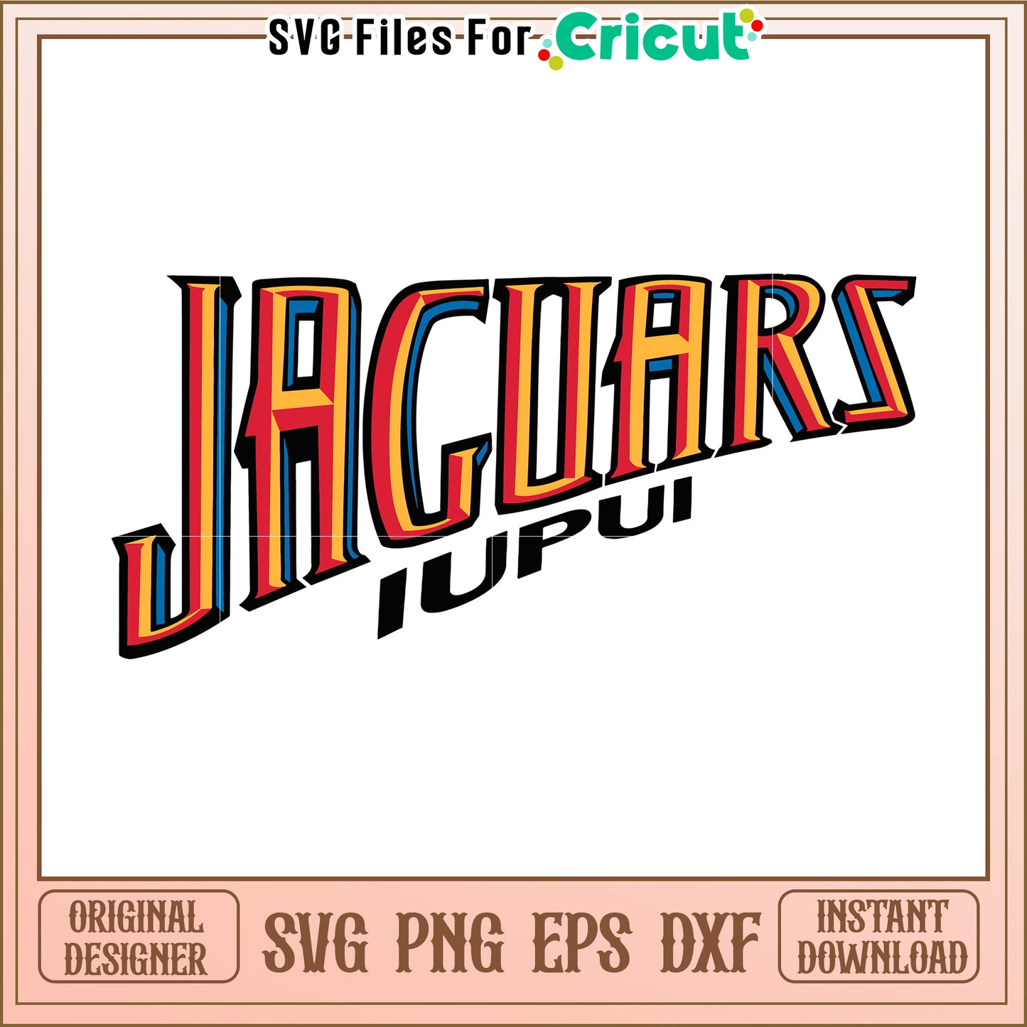 Jaguars IUPUI SVG Design for Cricut, Instant Download for Crafters