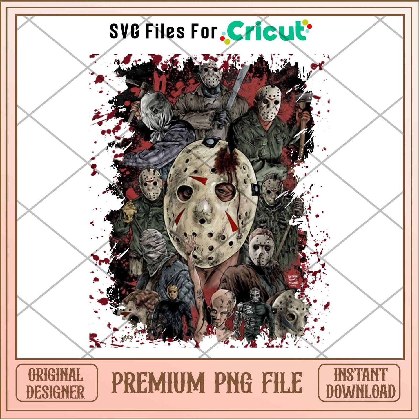 Jason Just A Girl Who Loves Horror Movies png, Horror characters png, Digital Download (2)