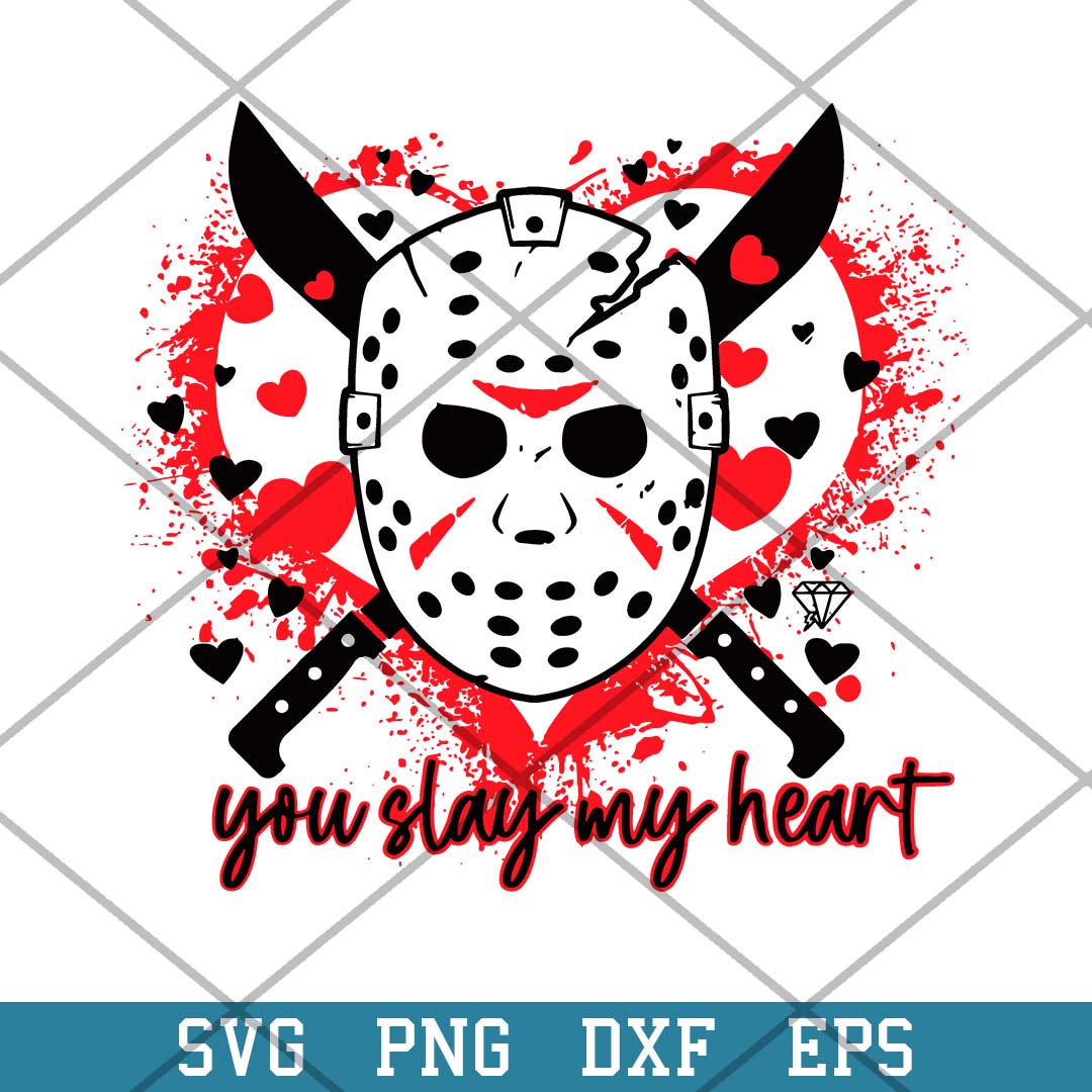 Jason Voorhees Horror You Slay My Heart Svg, Halloween Svg-Svgfilesforcricut