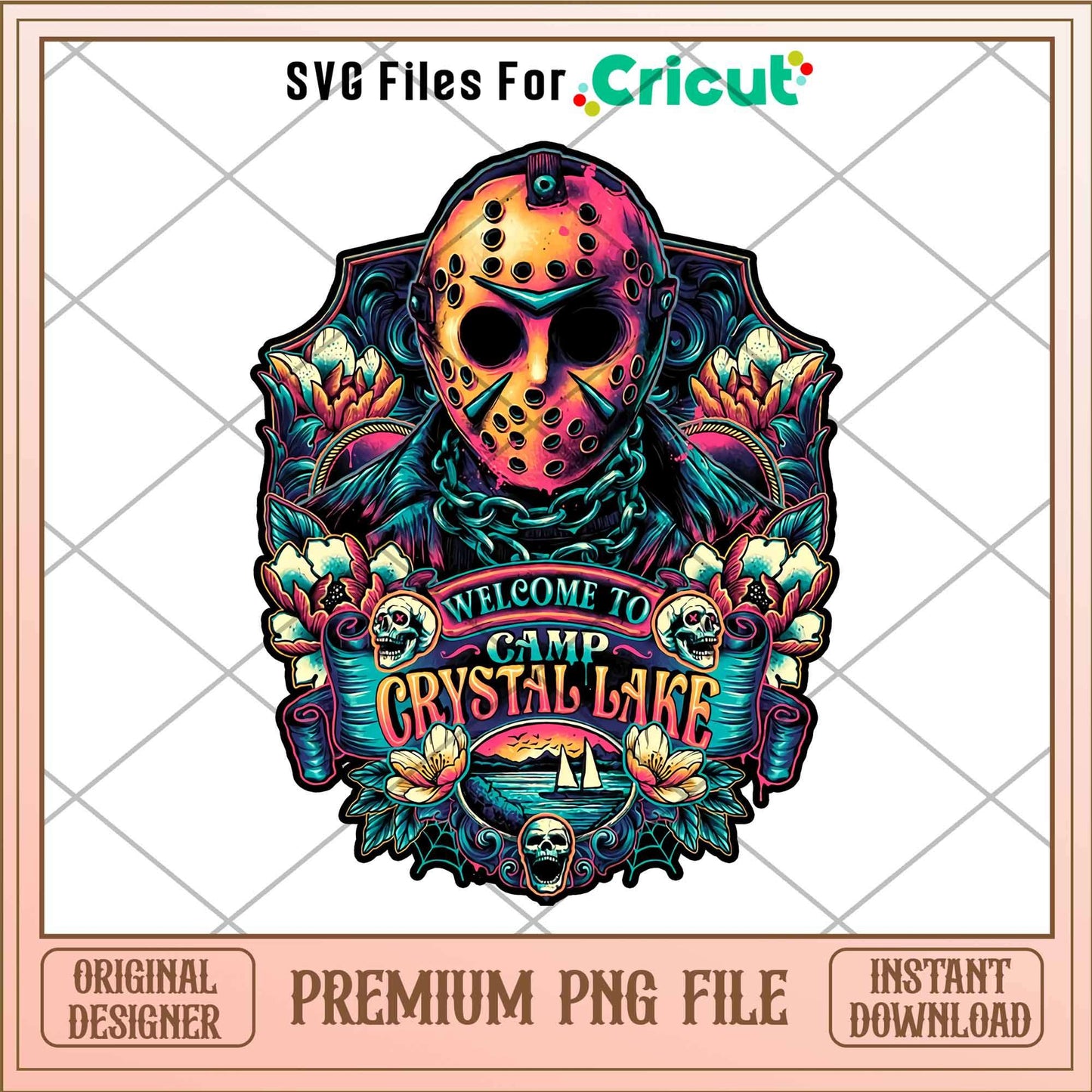 Jason Voorhees Welcome to Camp Crystal Lake png, Horror characters png, Digital Download (2)