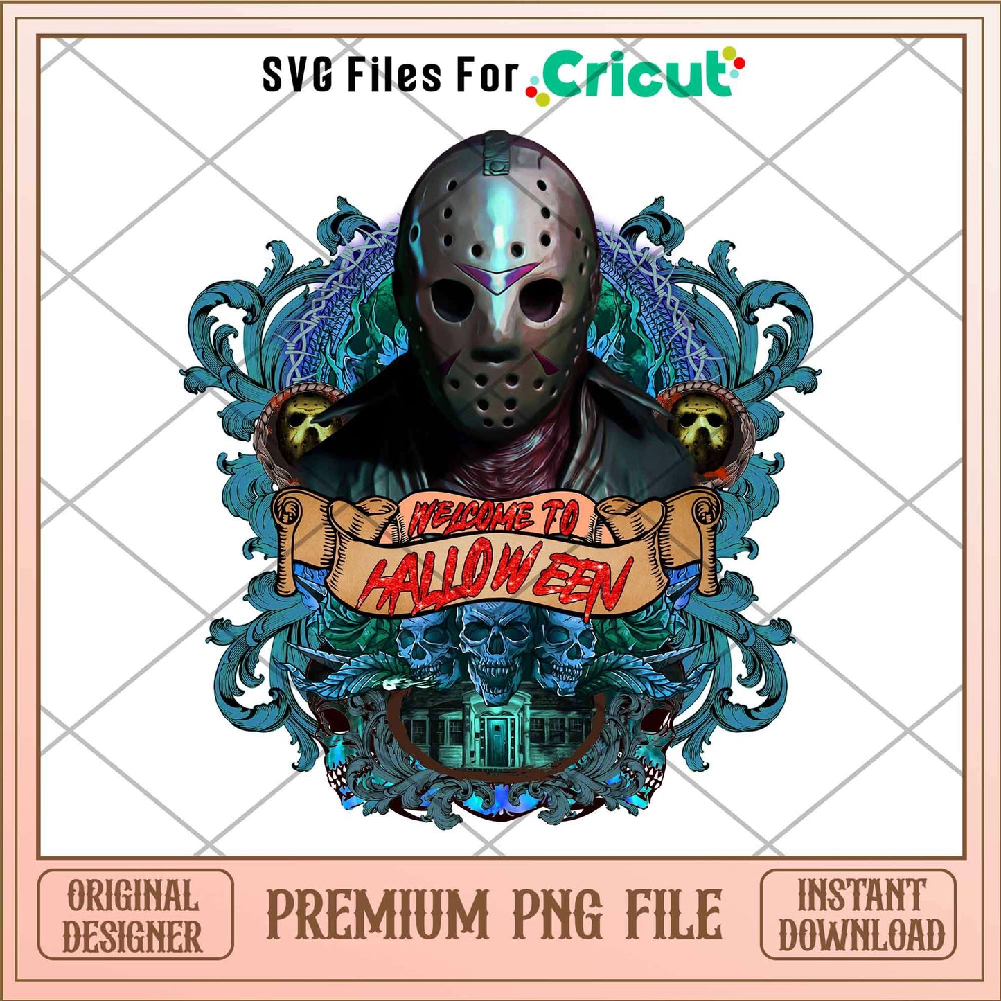 Jason Welcome To Halloween png, Horror characters png, Digital Download