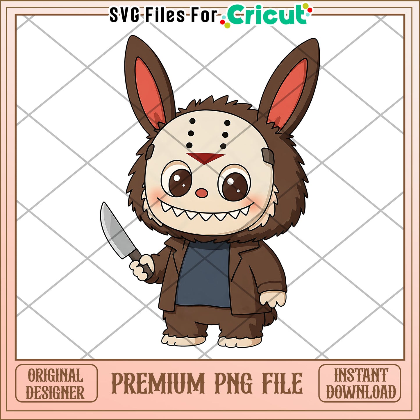 Jason voorhees friday the 13th png, lovely labubu png, halloween art png