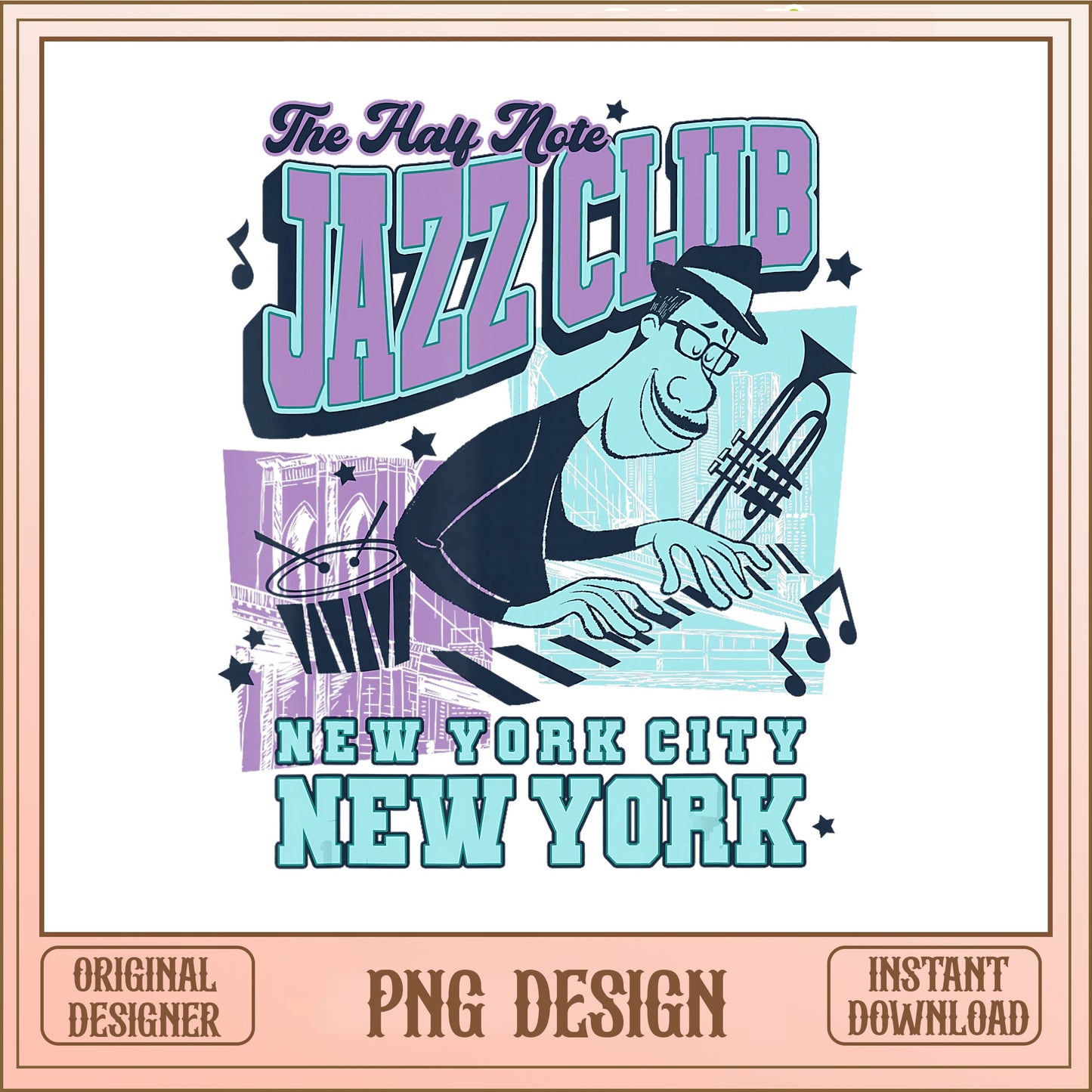 Jazz Club New York City PNG, Music Lover PNG, Retro Jazz PNG