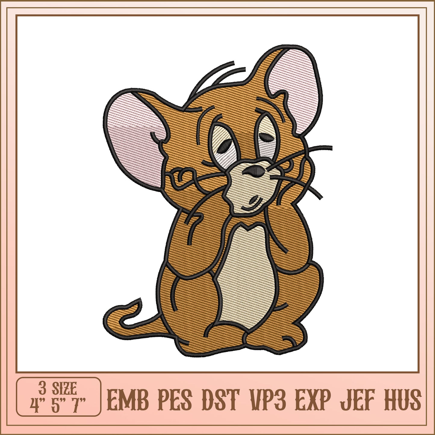 Jerry Mouse Embroidery Design