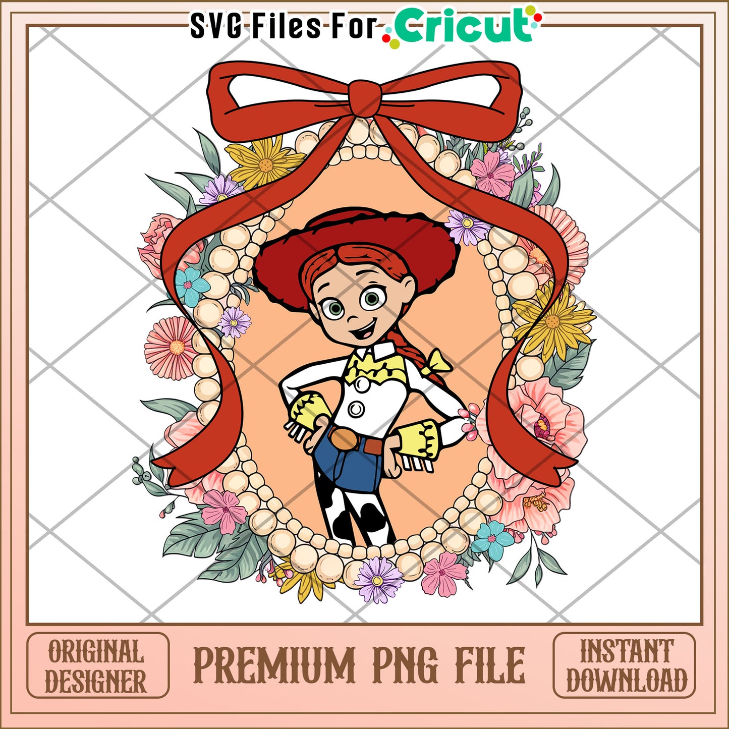 Jessie Toy Story PNG Floral Design
