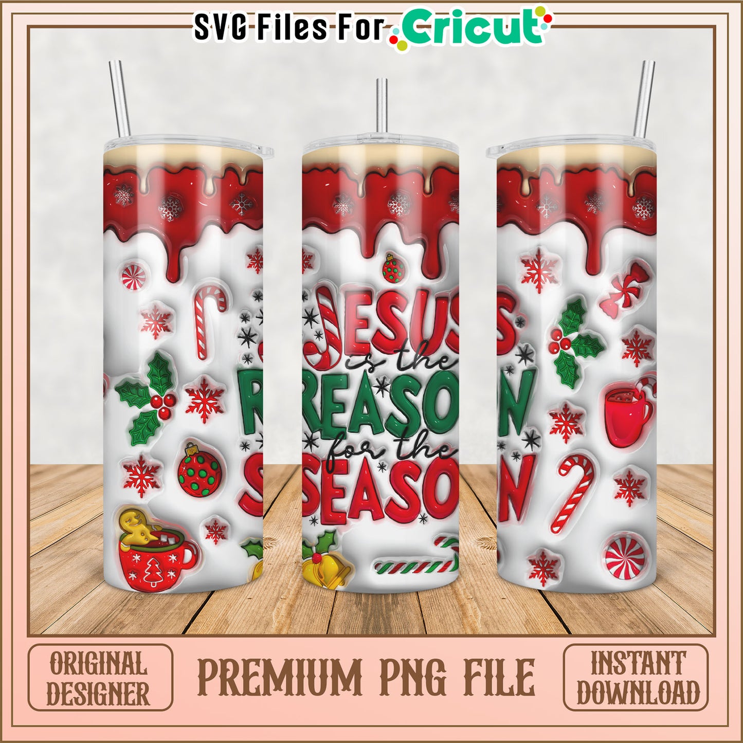 Jesus Reason For Season PNG Tumbler