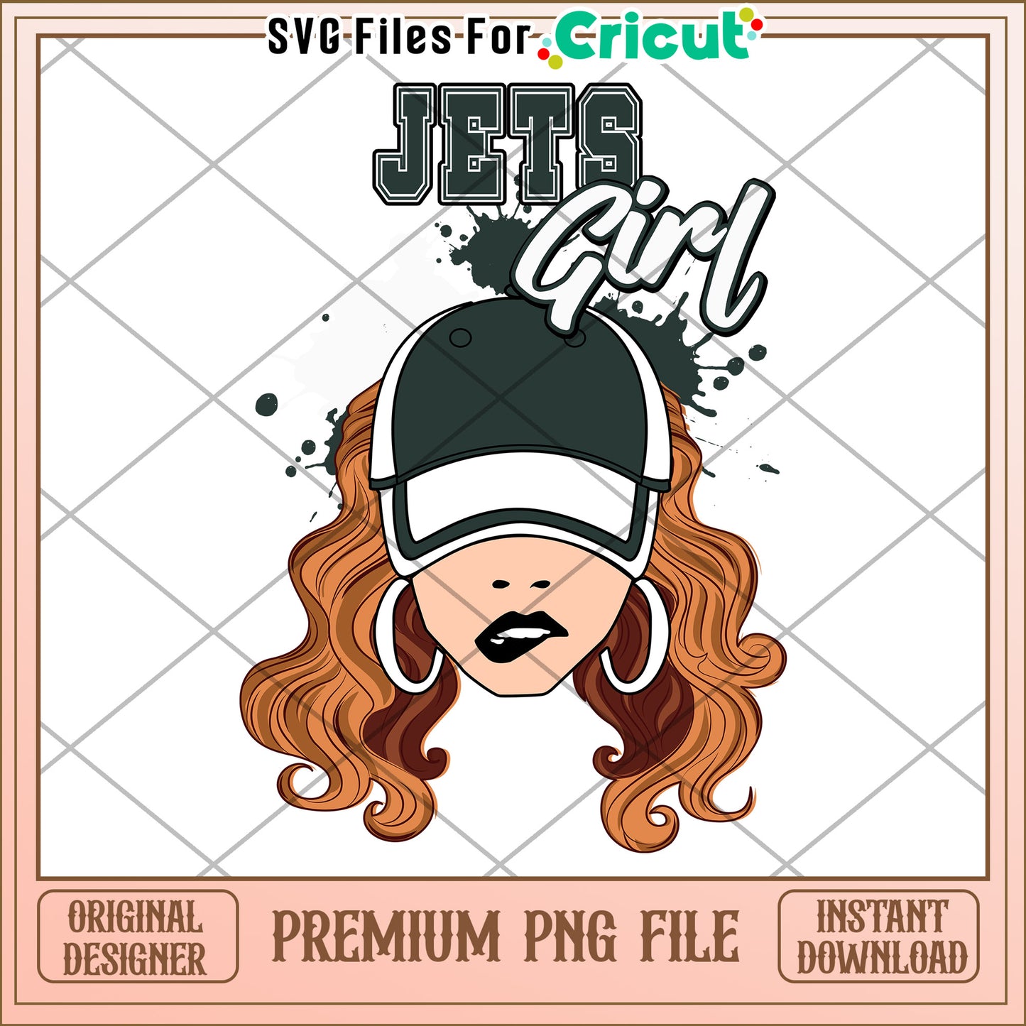 Jets Girl PNG Design for Cricut, Stylish and Trendy Downloadable Art