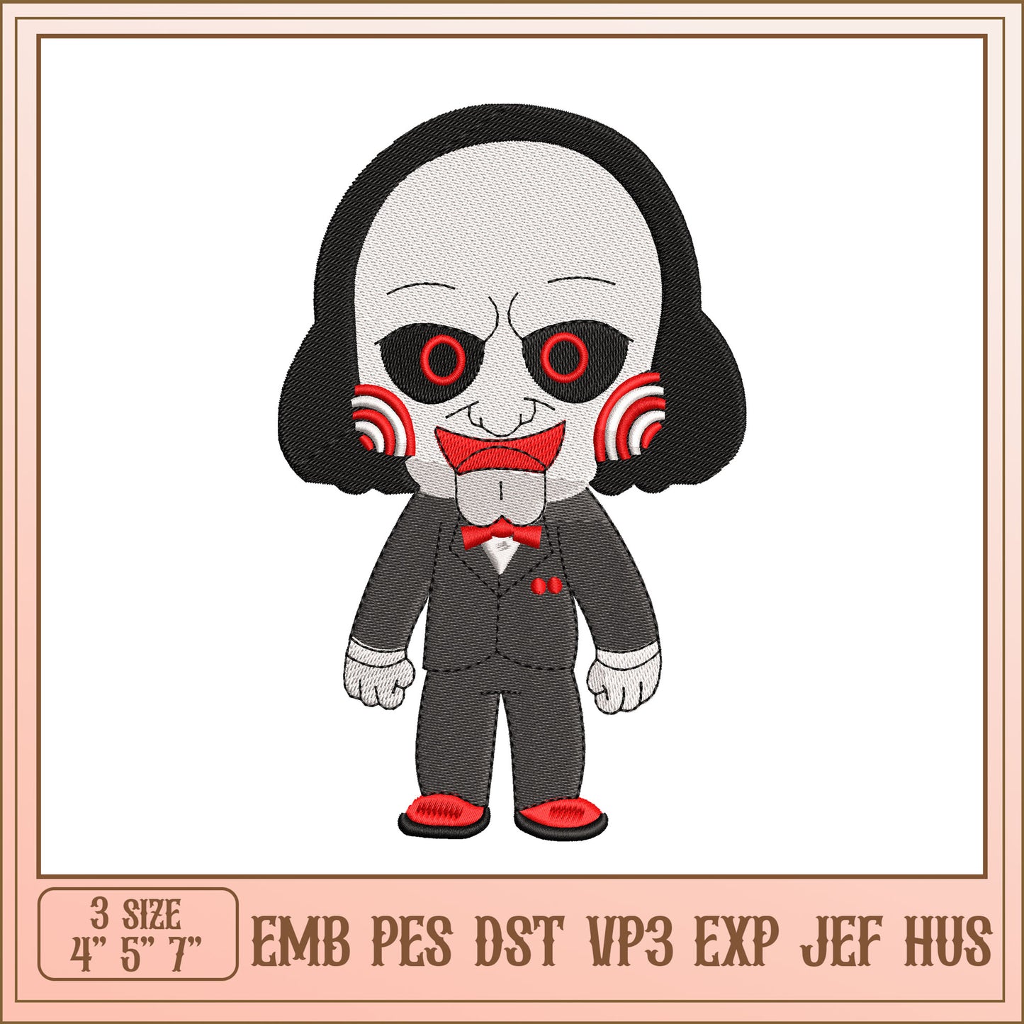 Jigsaw Puppet Embroidery Design