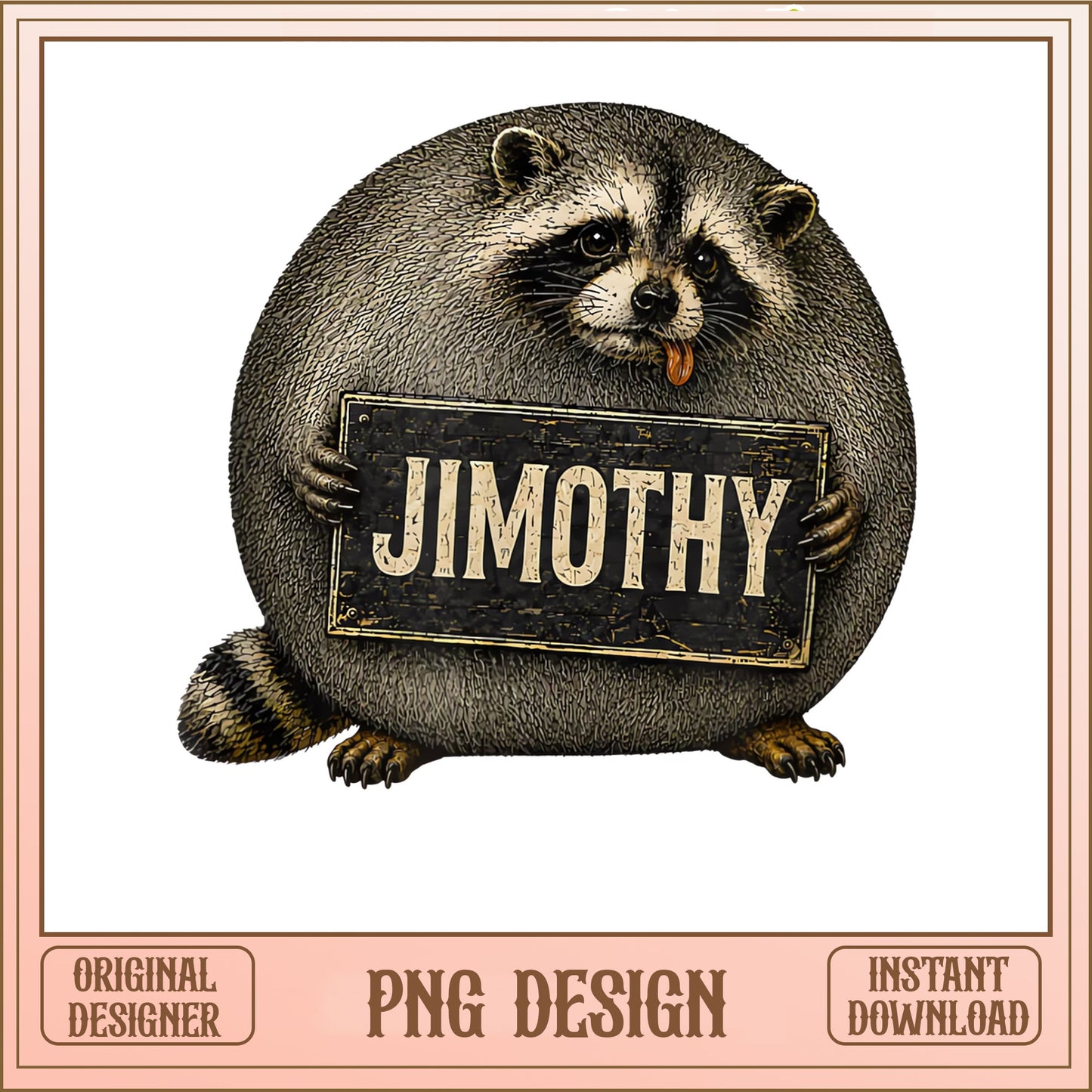 Jimothy Raccoon PNG, Funny Fat Raccoon, Cute Raccoon PNG
