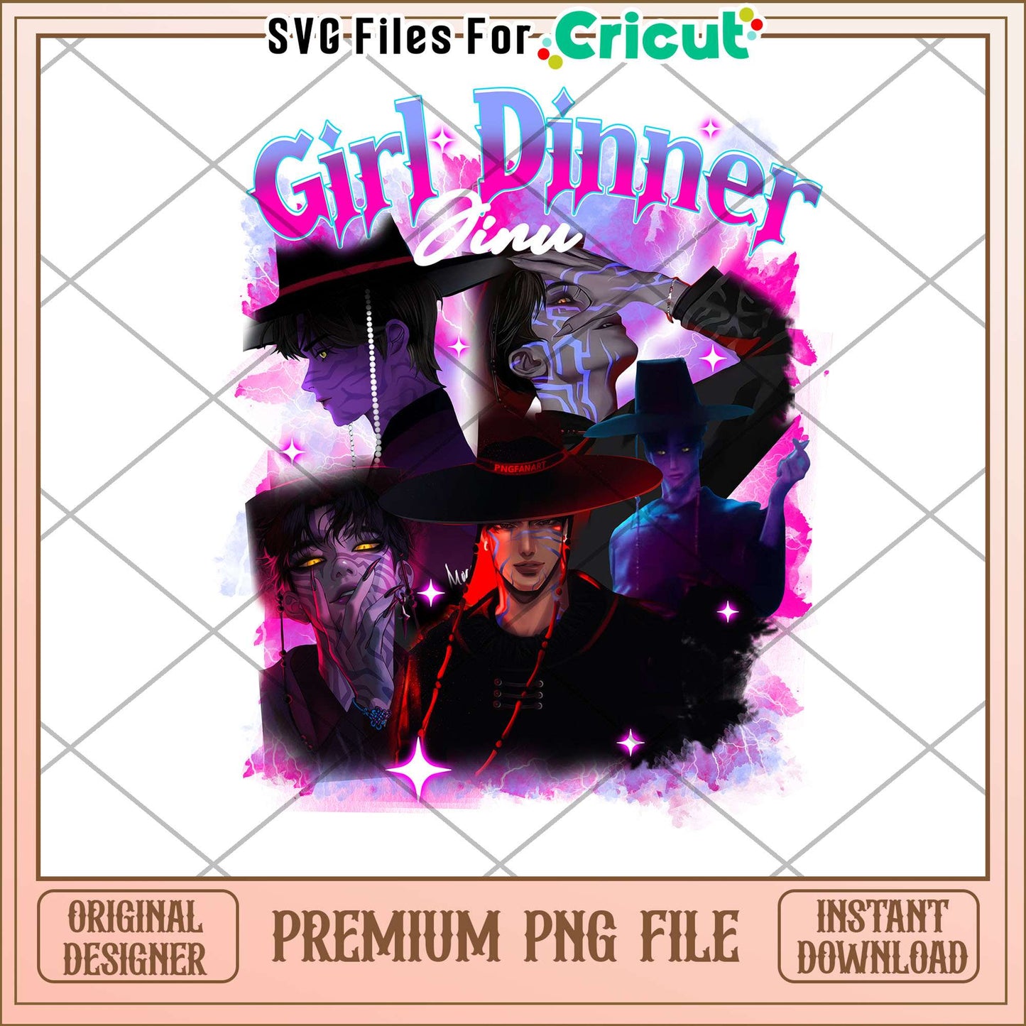 Jinu girl dinner png, kpop demon hunters png, girl dinner humor png