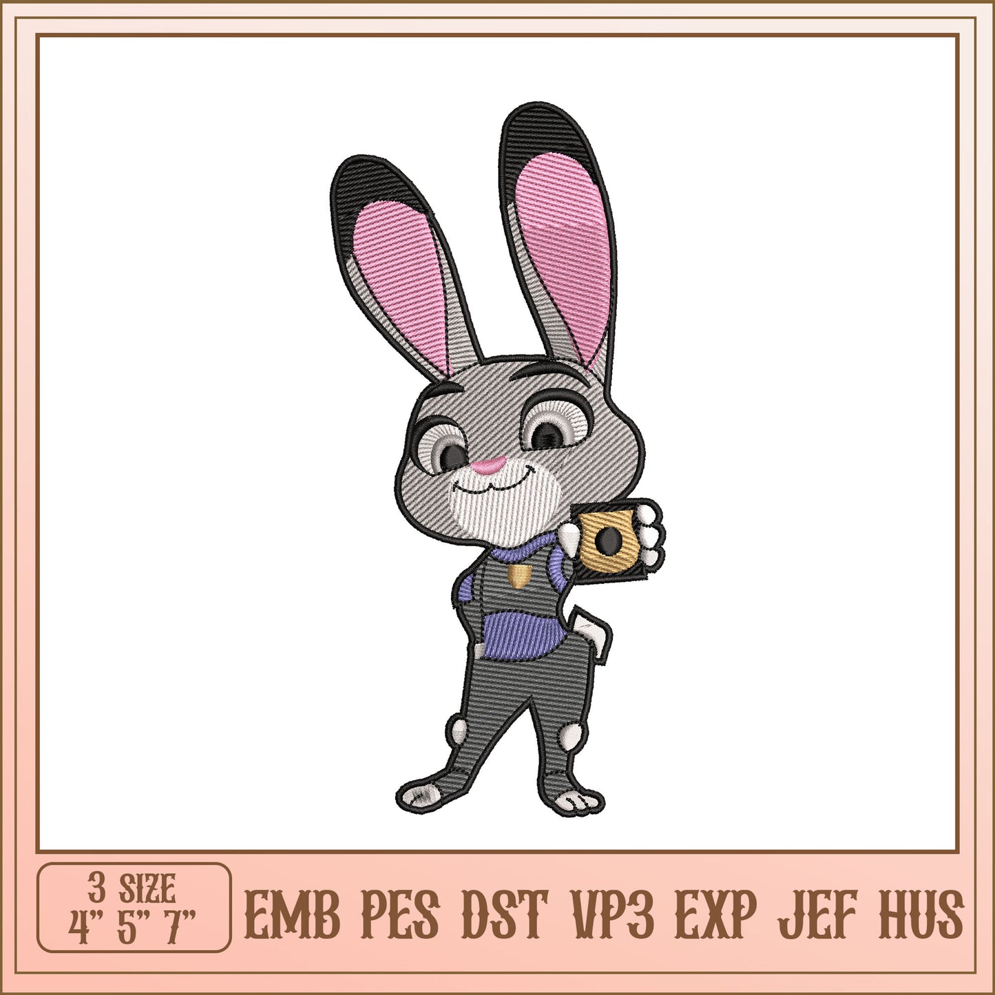 Judy Hopps Embroidery Design