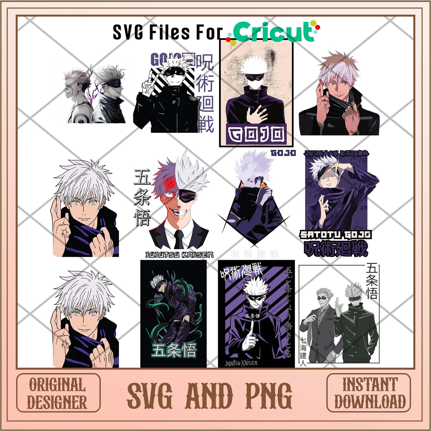 Anime Jujutsu kaisen Gojo svg bundle