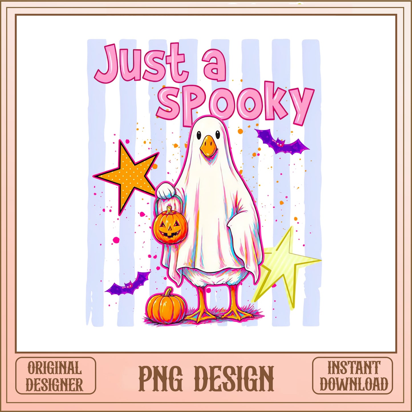 Just A Spooky Duck Ghost Halloween PNG, Cute Ghost PNG, Halloween PNG