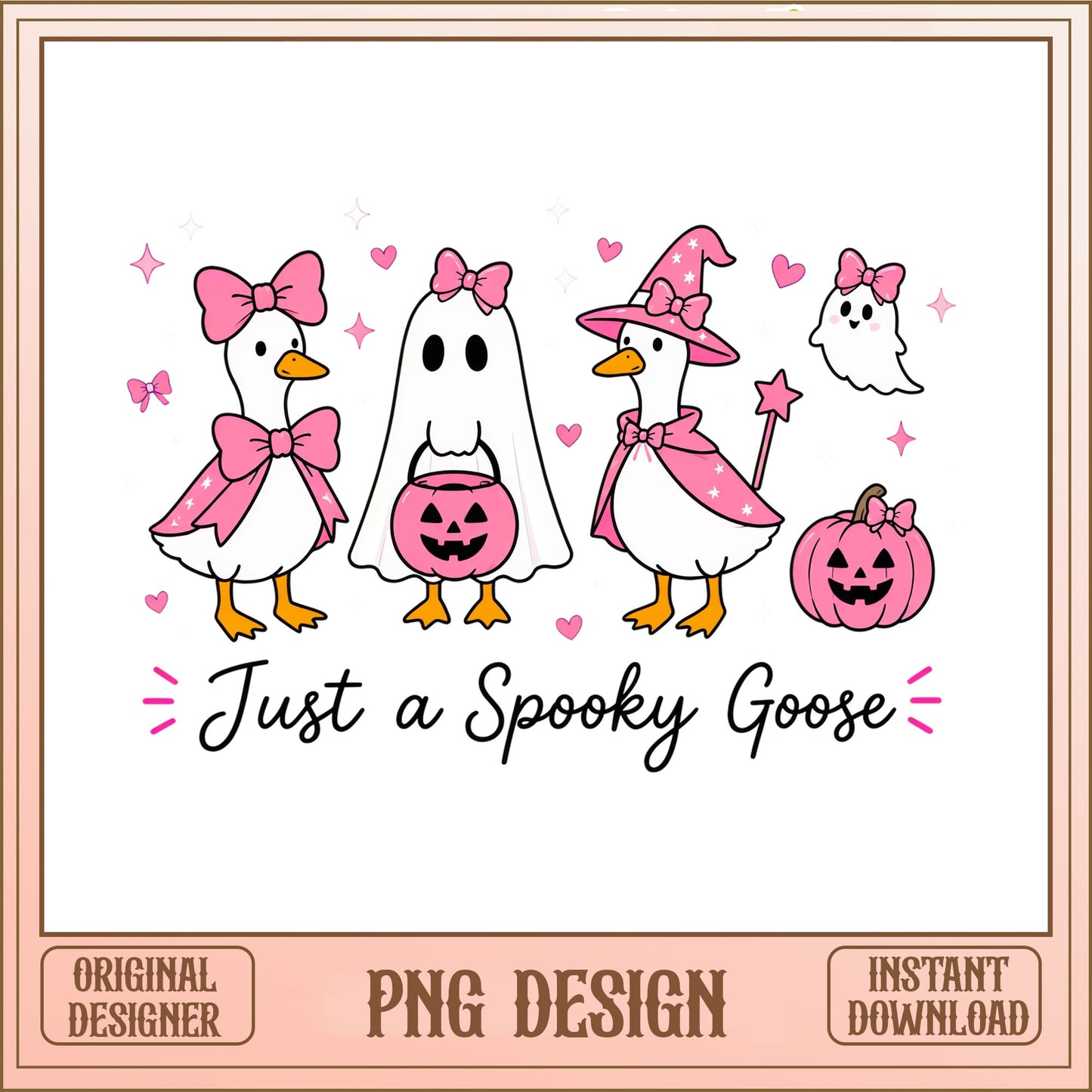 Just A Spooky Goose PNG, Halloween Goose PNG, Cute Ghost PNG