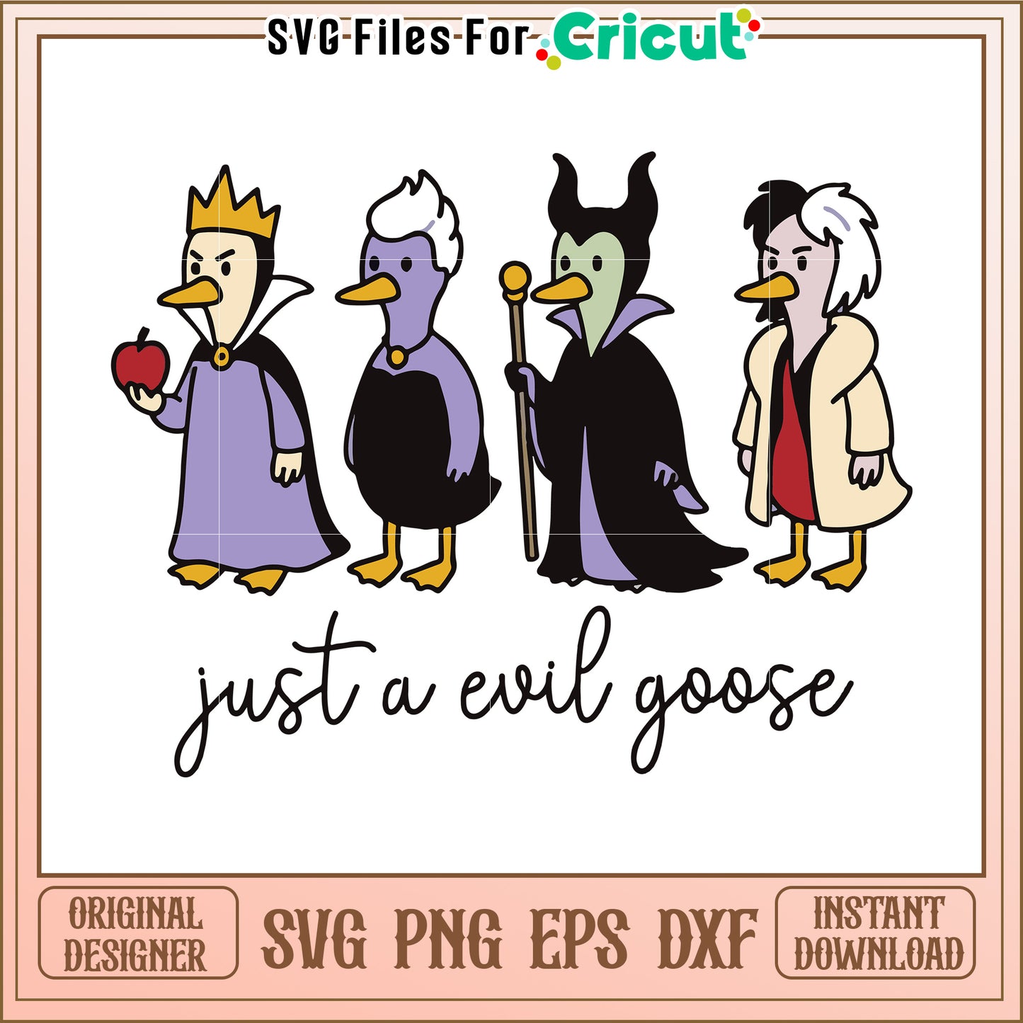 Just a evil goose svg, funny halloween svg, halloween time svg