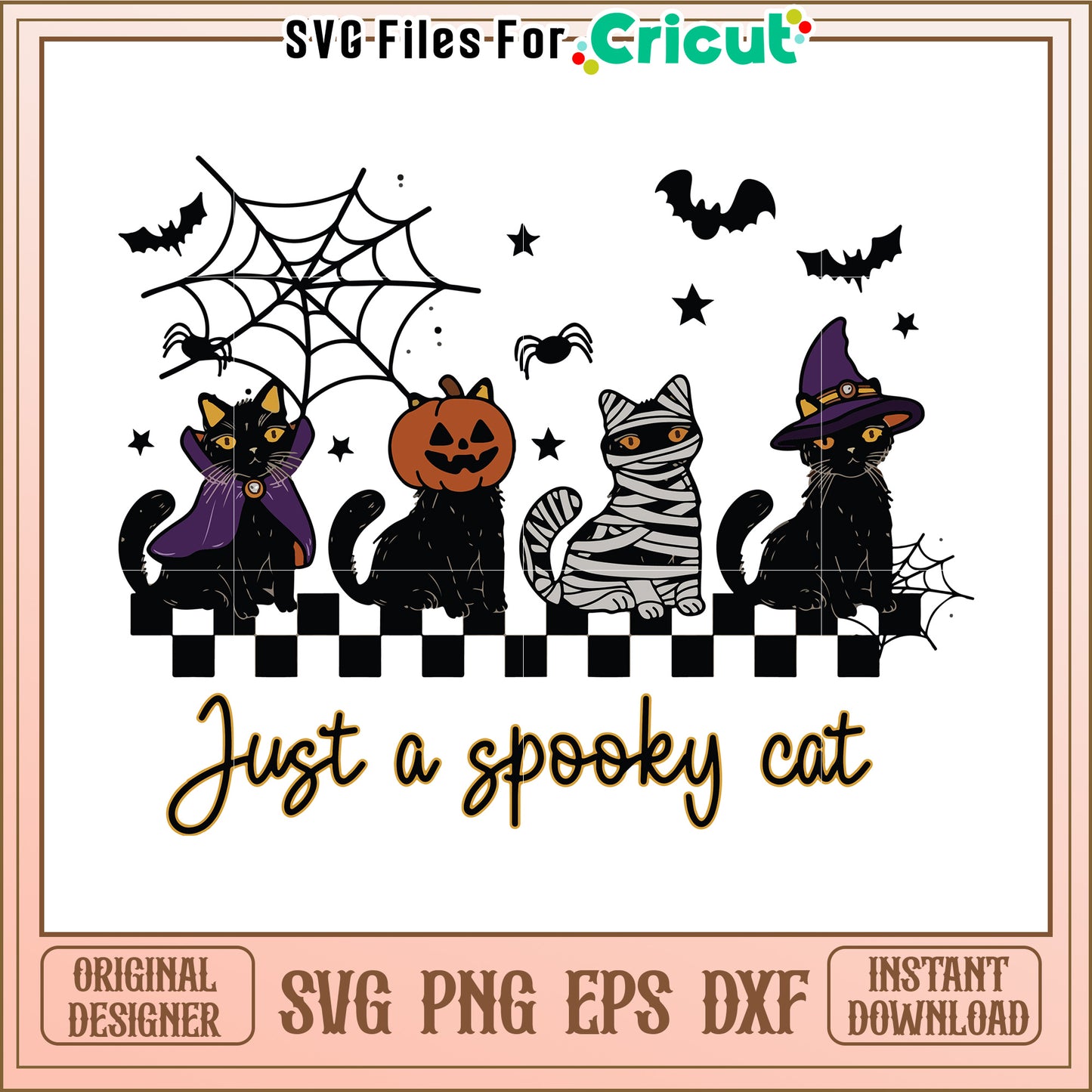 Just a spooky cat svg, funny halloween svg, halloween time svg