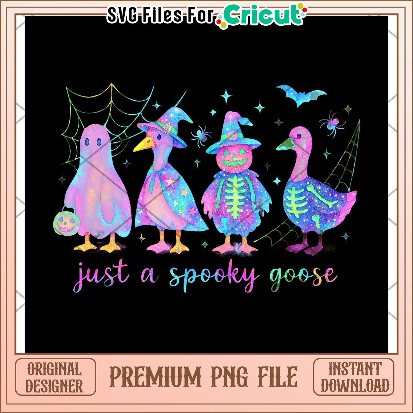 Just a spooky goose neon png, halloween characters png, halloween cartoons png