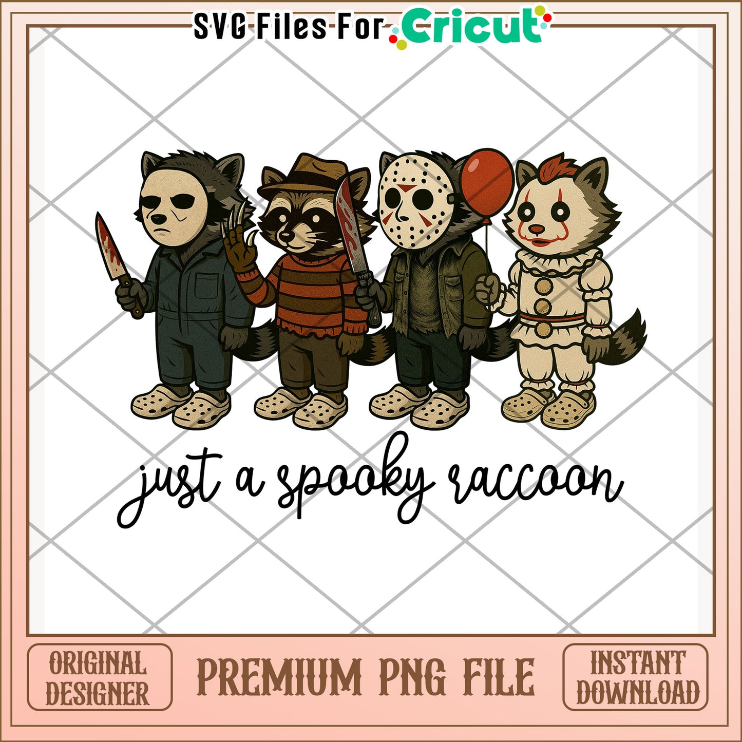 Just a spooky racoon png, halloween raccoon png, creepy cute png