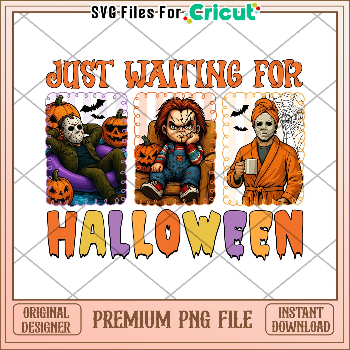 Just waiting for halloween png, scary characters png, halloween pumkin png