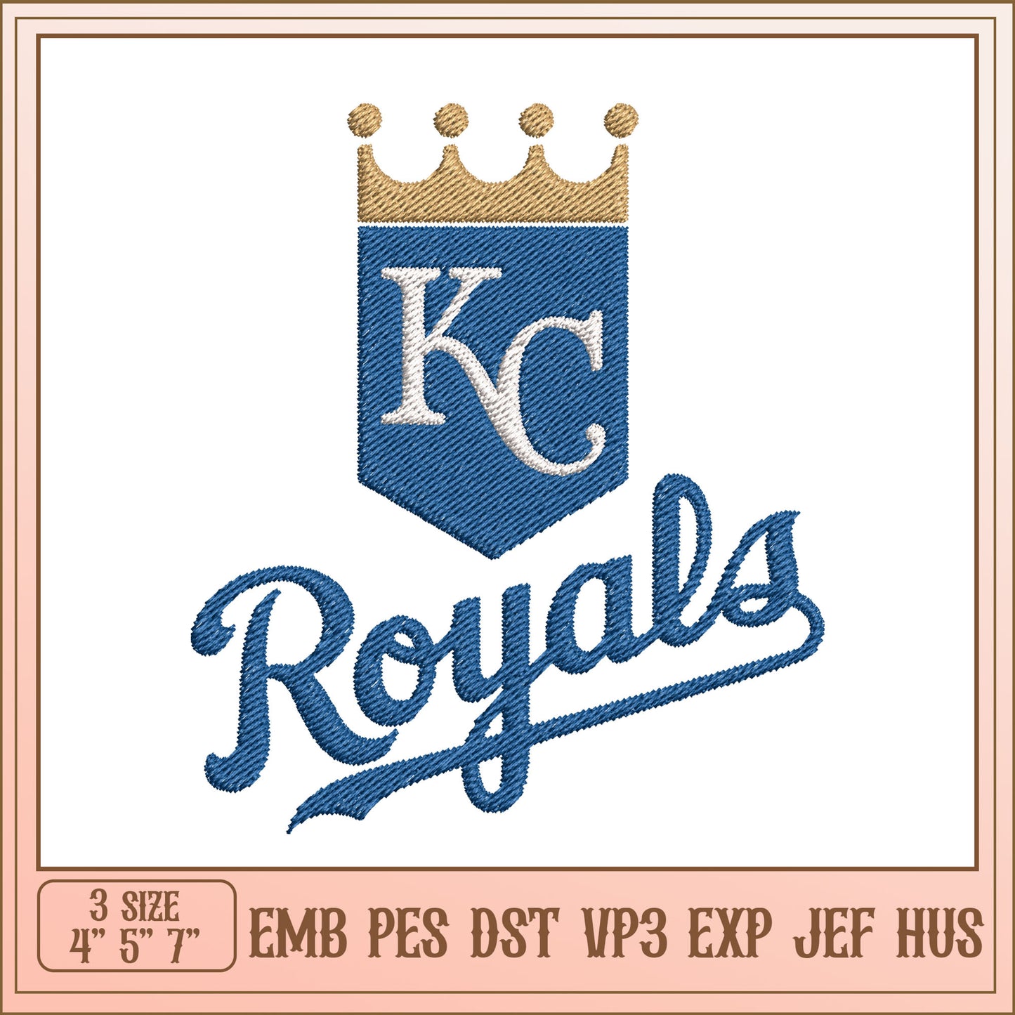 KC Royals Embroidery Design