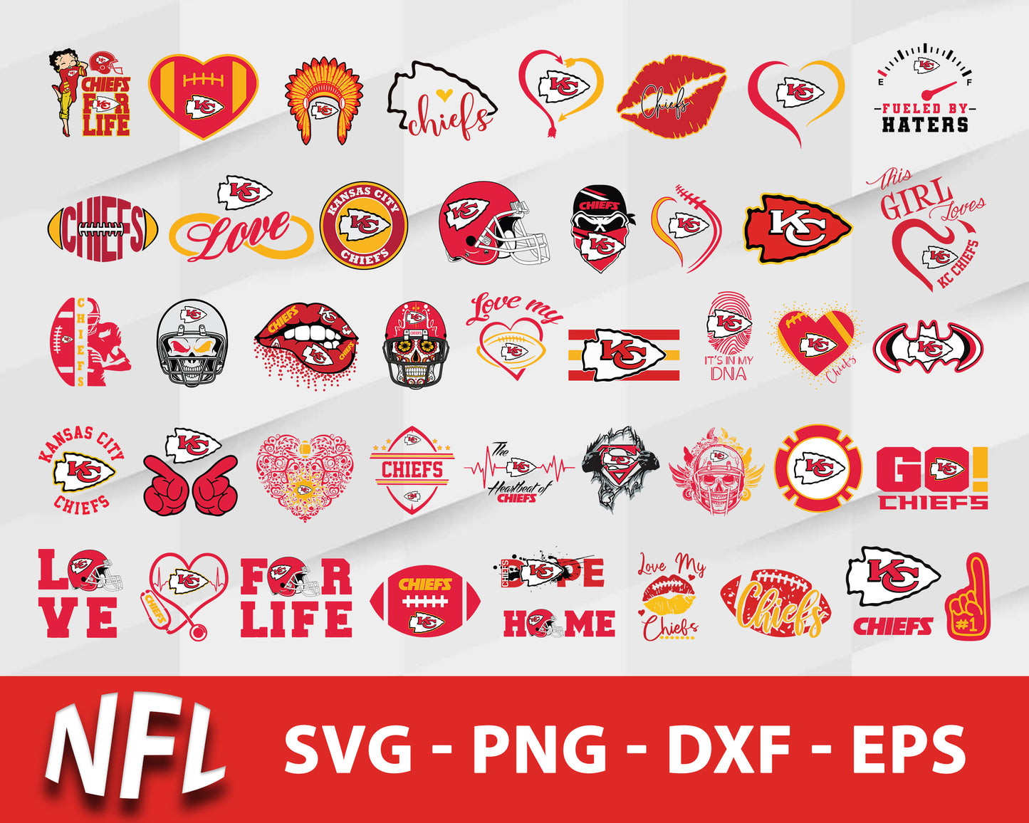 Kansas city chiefs nfl bundle svg, kansas city chiefs football svg